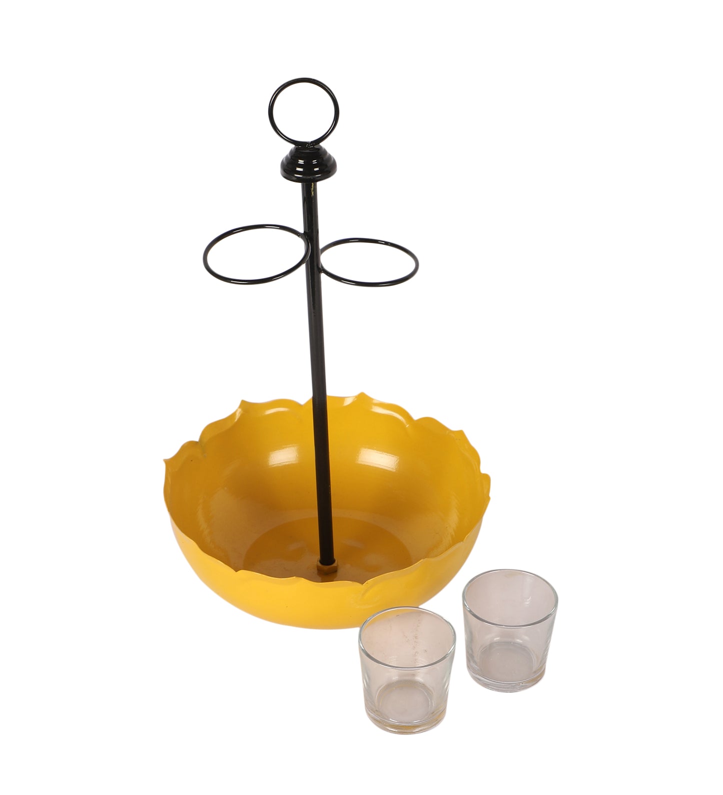 Yellow Umbrella Platter Set of 3