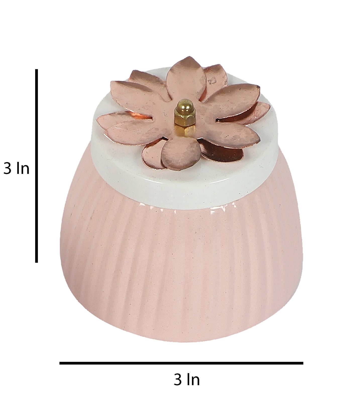 Metal Light Pink Jar Set of 2