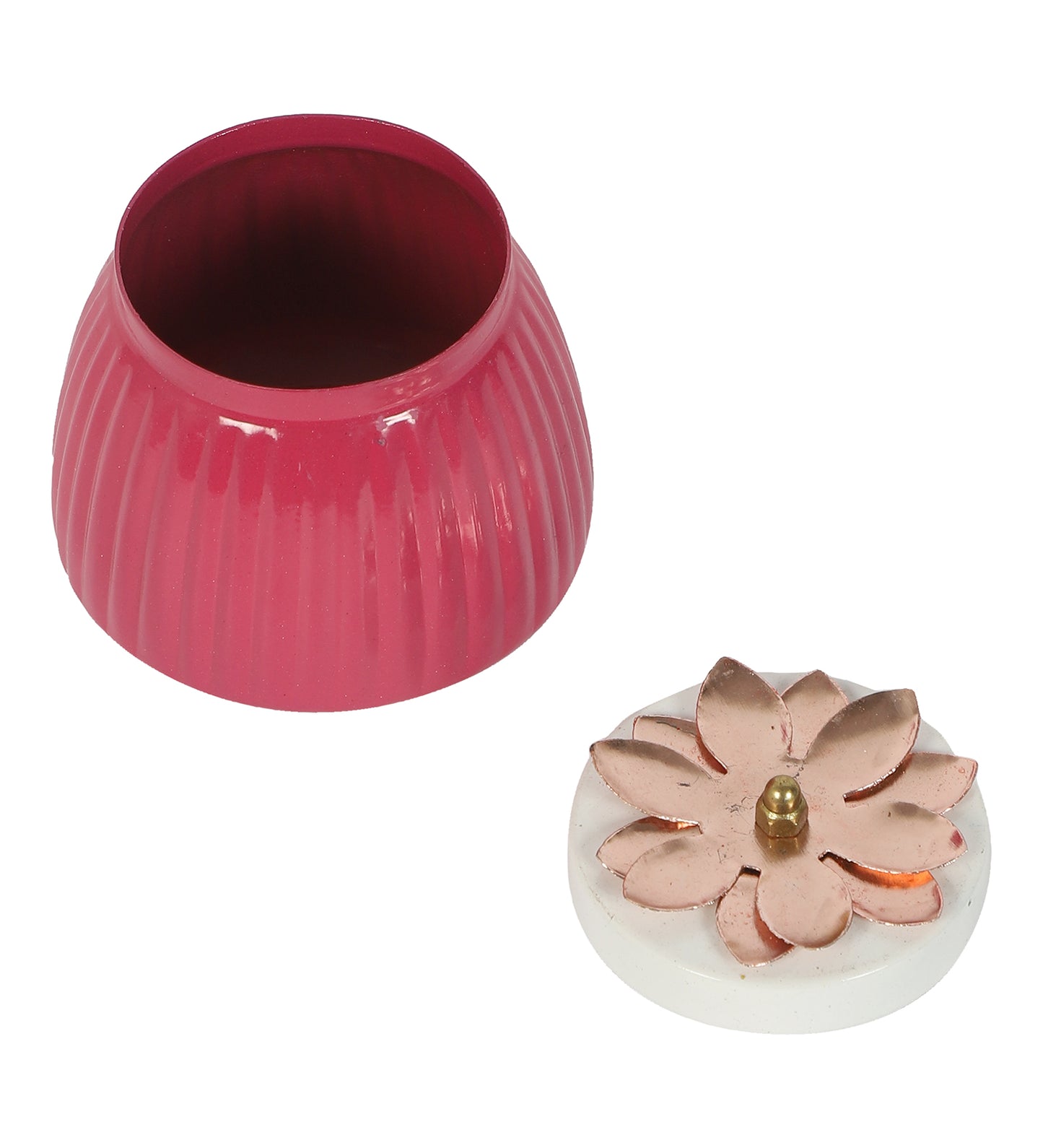 Metal  Pink Jar Set of 2