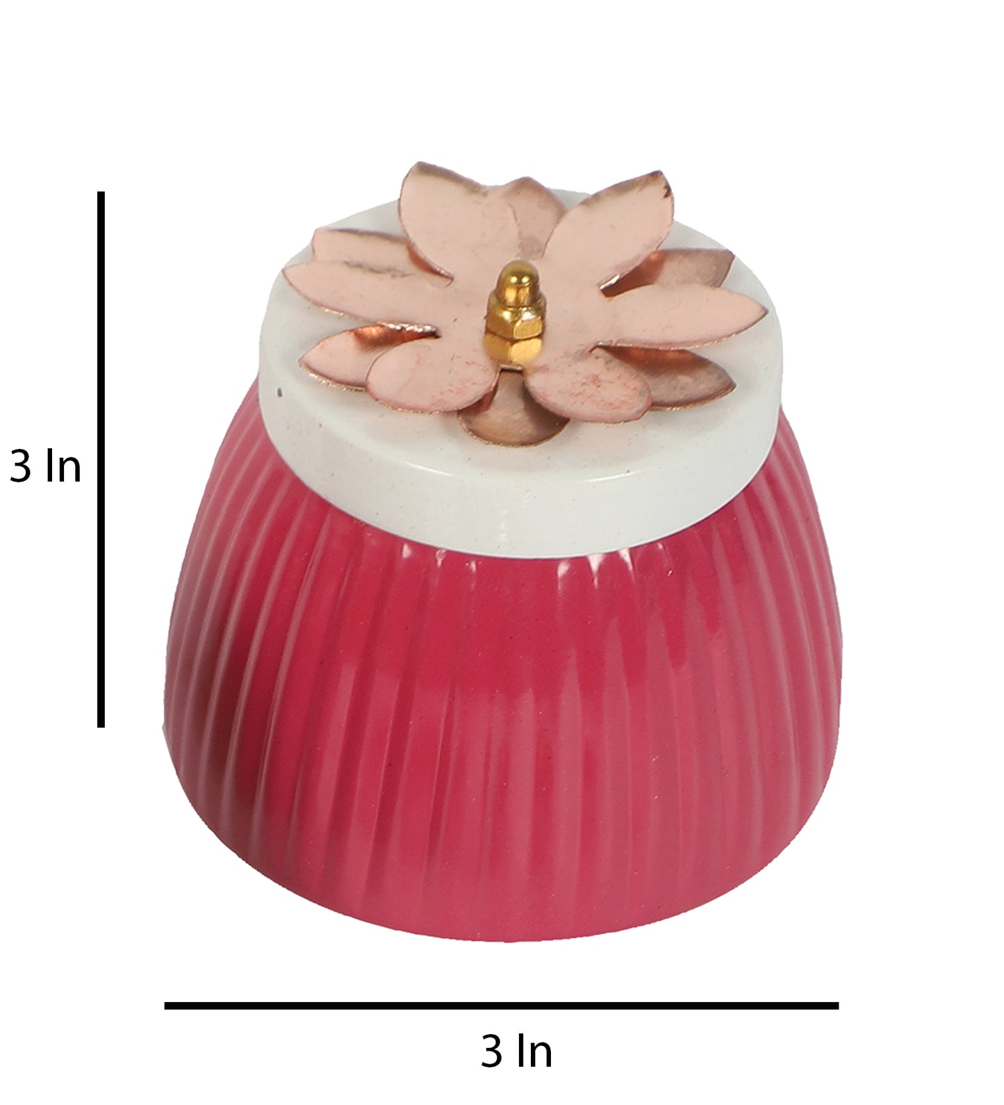 Metal  Pink Jar Set of 2