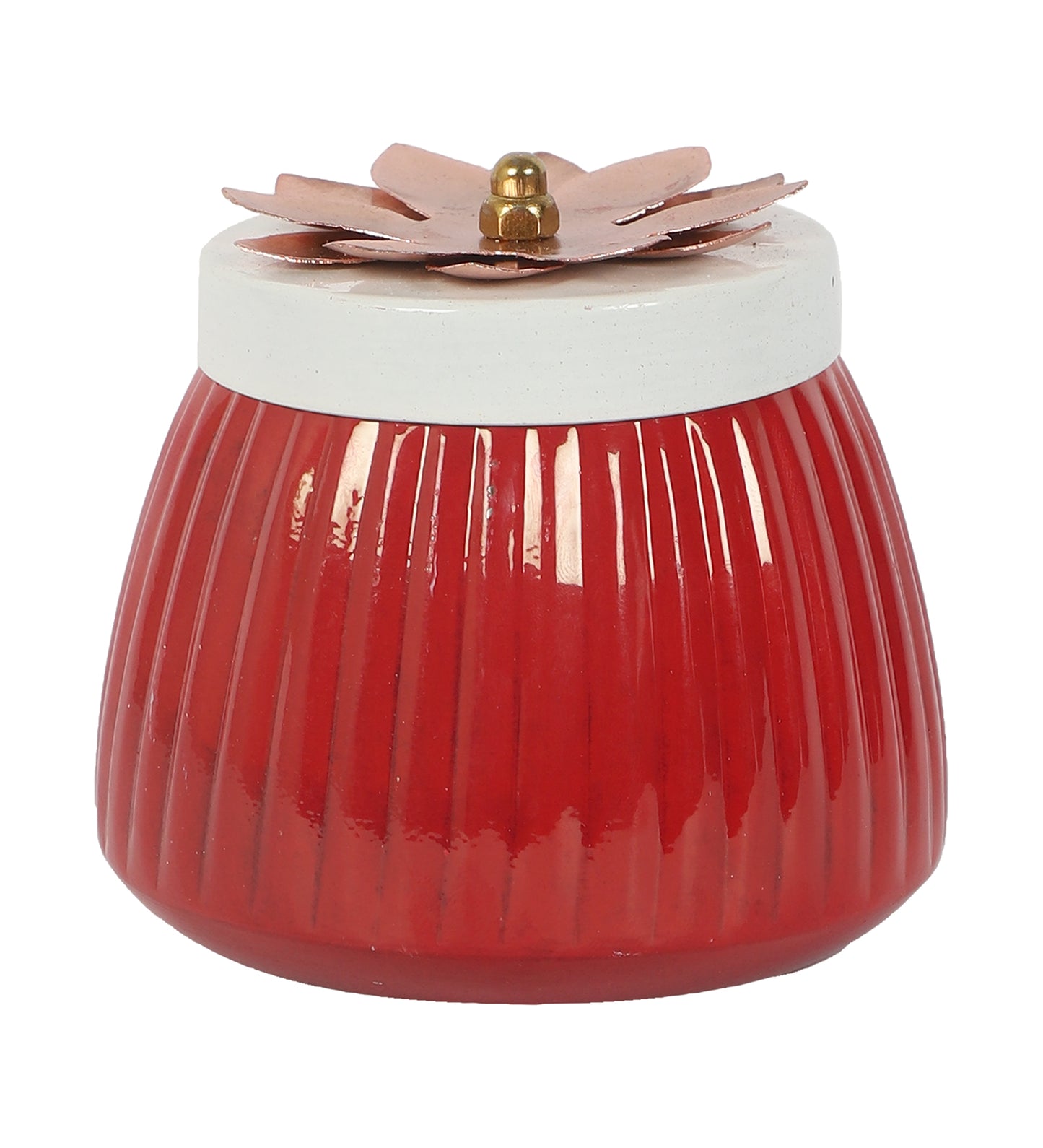 Metal Red Jar Set of 2