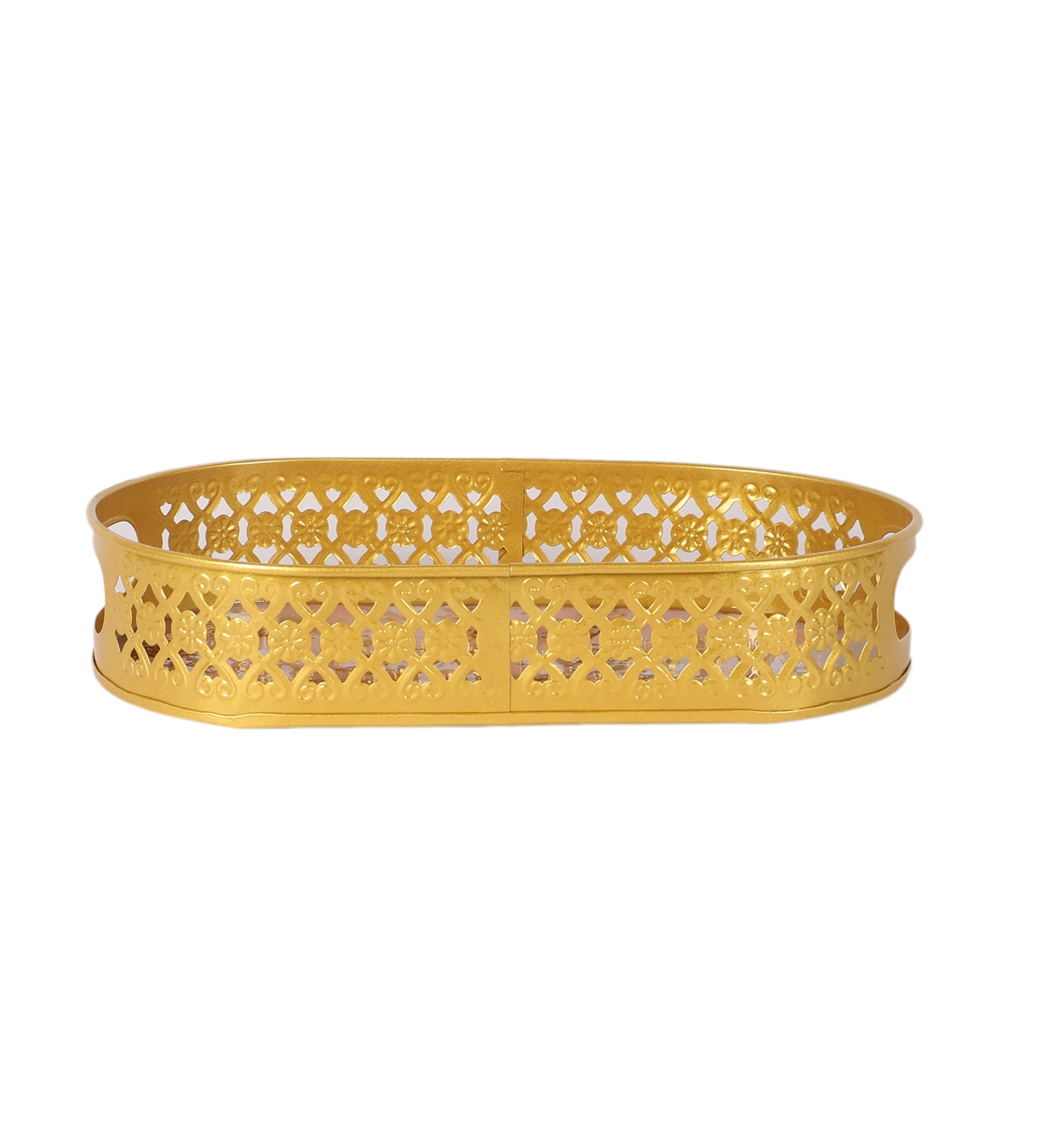 Oval Gold Tree & Bird Meena Tray Set of 3