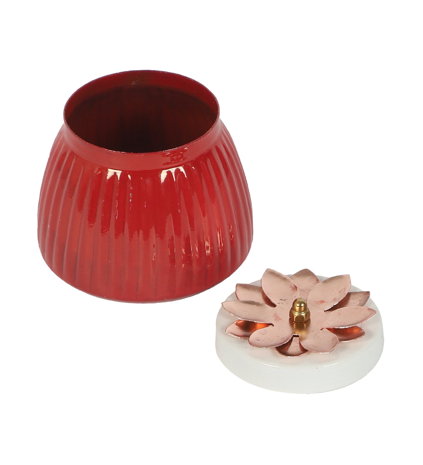Metal Red Jar Set of 2