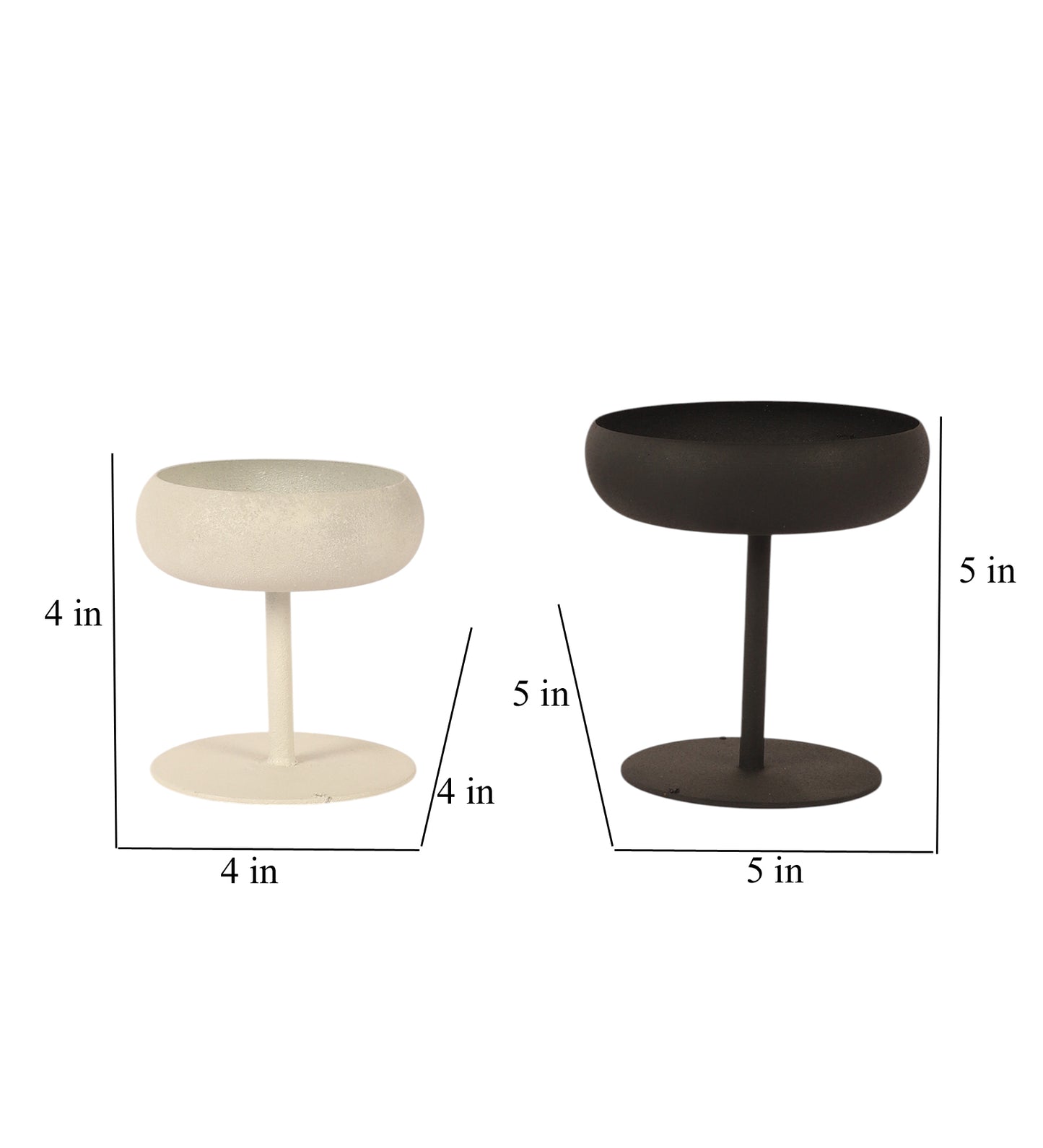White & Black Bowl Urli With Stand Set of 2