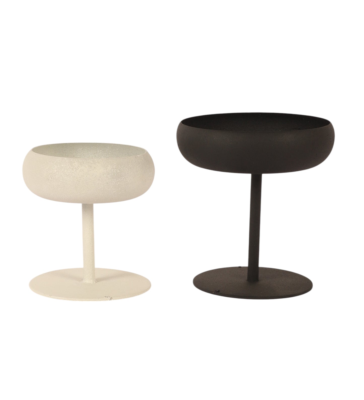 White & Black Bowl Urli With Stand Set of 2
