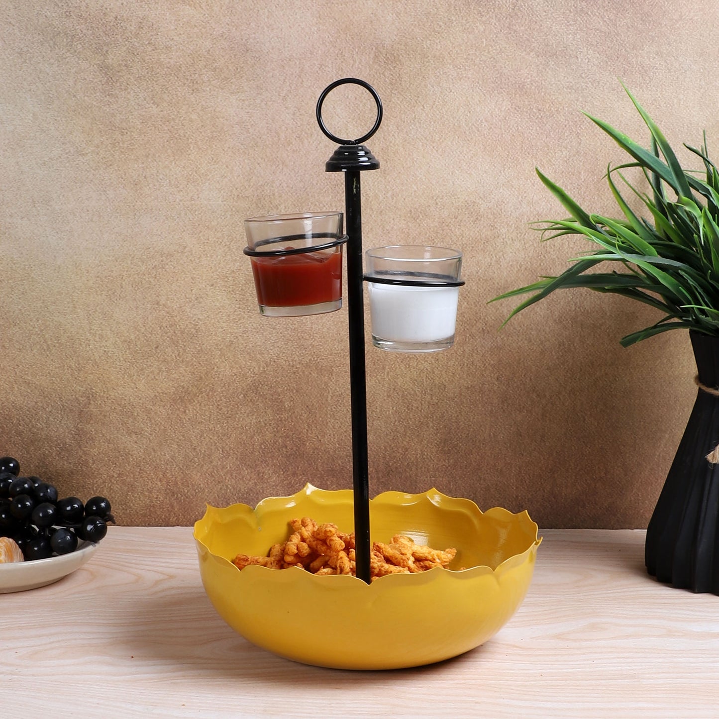 Yellow Umbrella Platter Set of 3