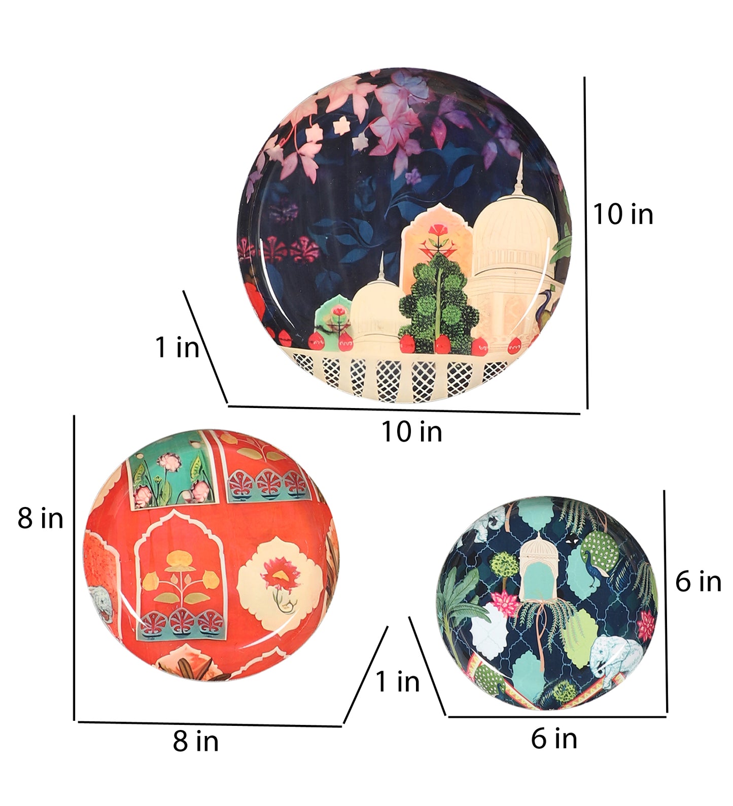 PInk & Blue Monument Meena Wall Art Set of 3