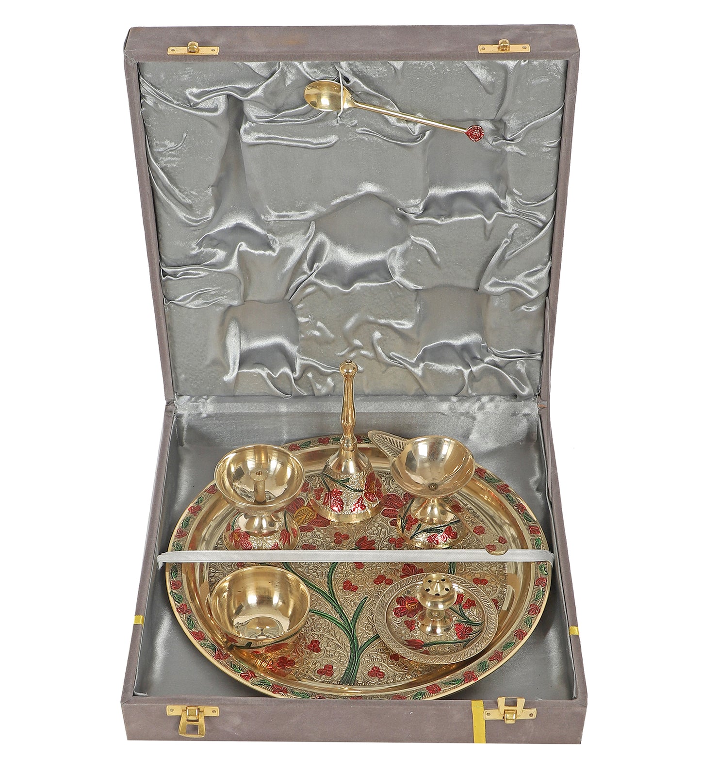 Heavy Brass Meena Pooja Thali Set of 6