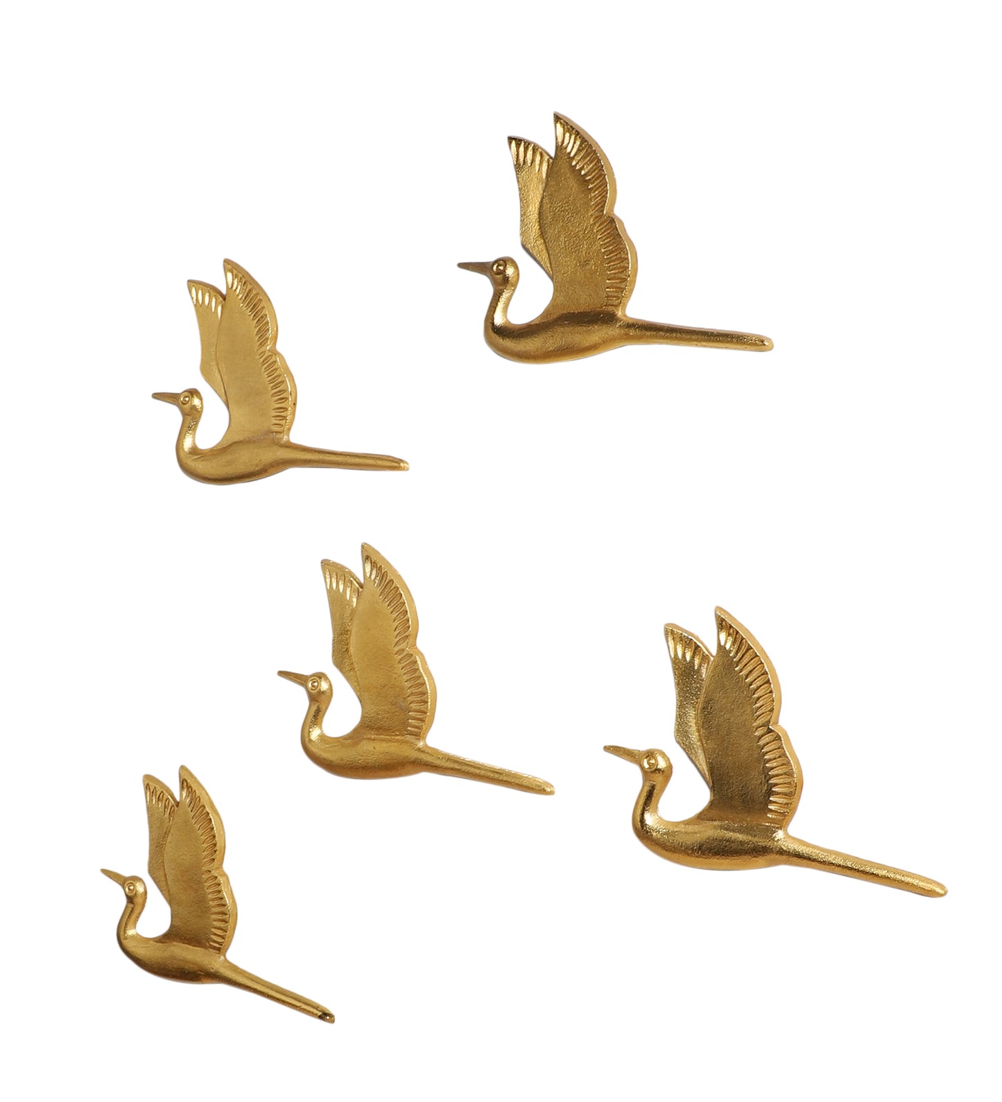 Flying Bird Aluminium Wall Decor Set of 5