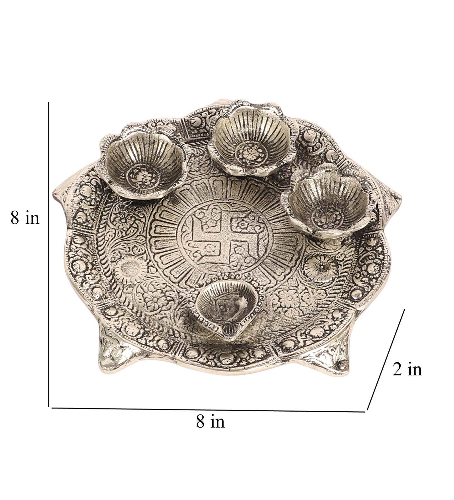Silver ALuminum Pooja Thali