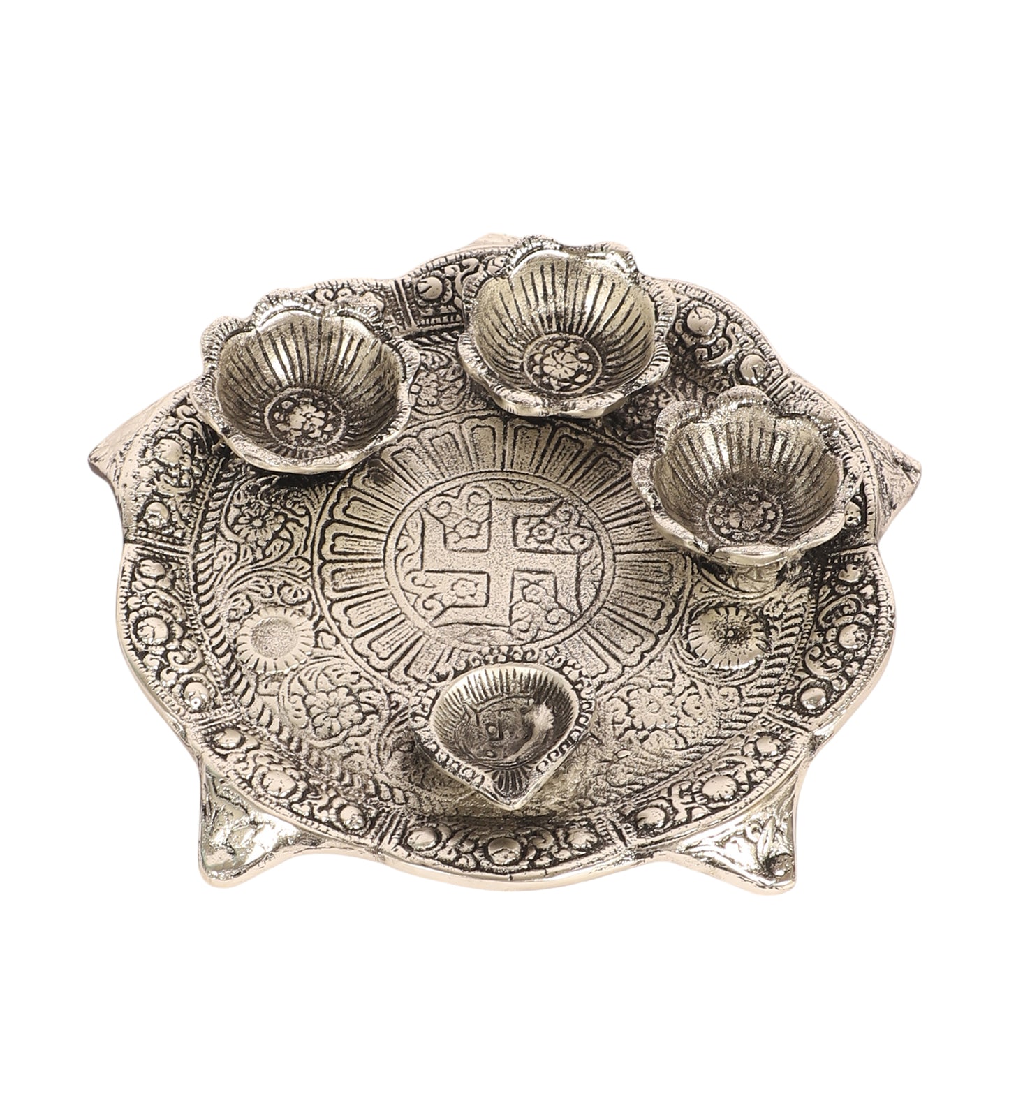 Silver ALuminum Pooja Thali