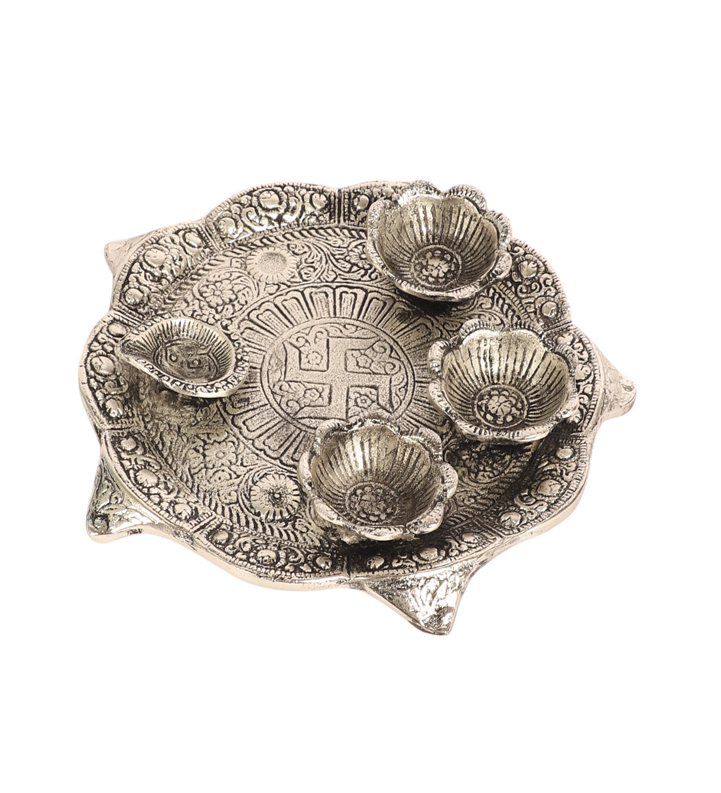 Silver ALuminum Pooja Thali
