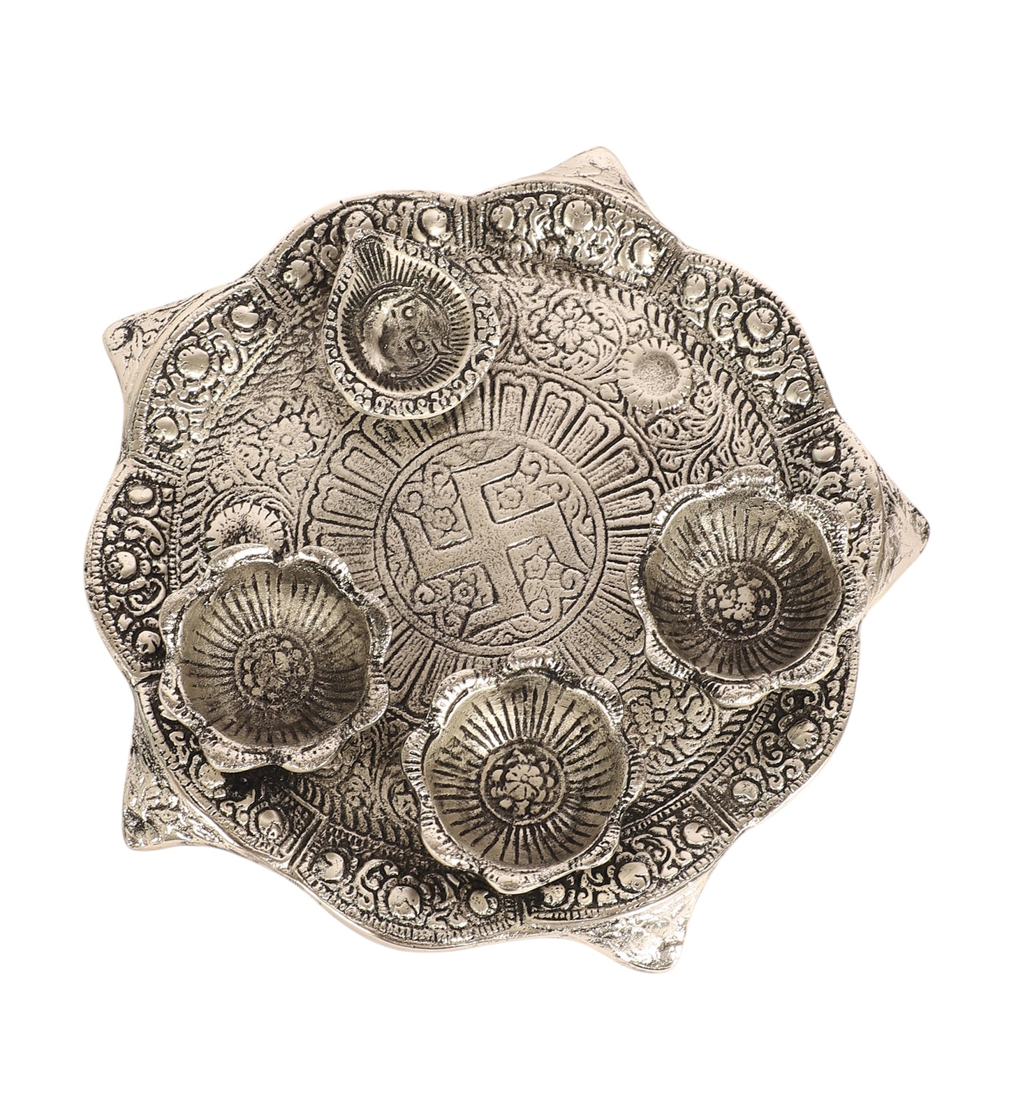 Silver ALuminum Pooja Thali