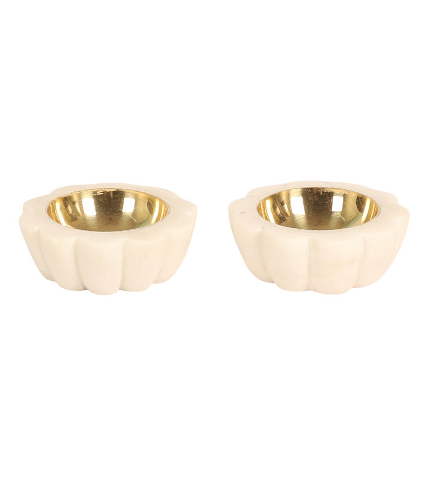 Flower Marble & Brass Dia Set of 2