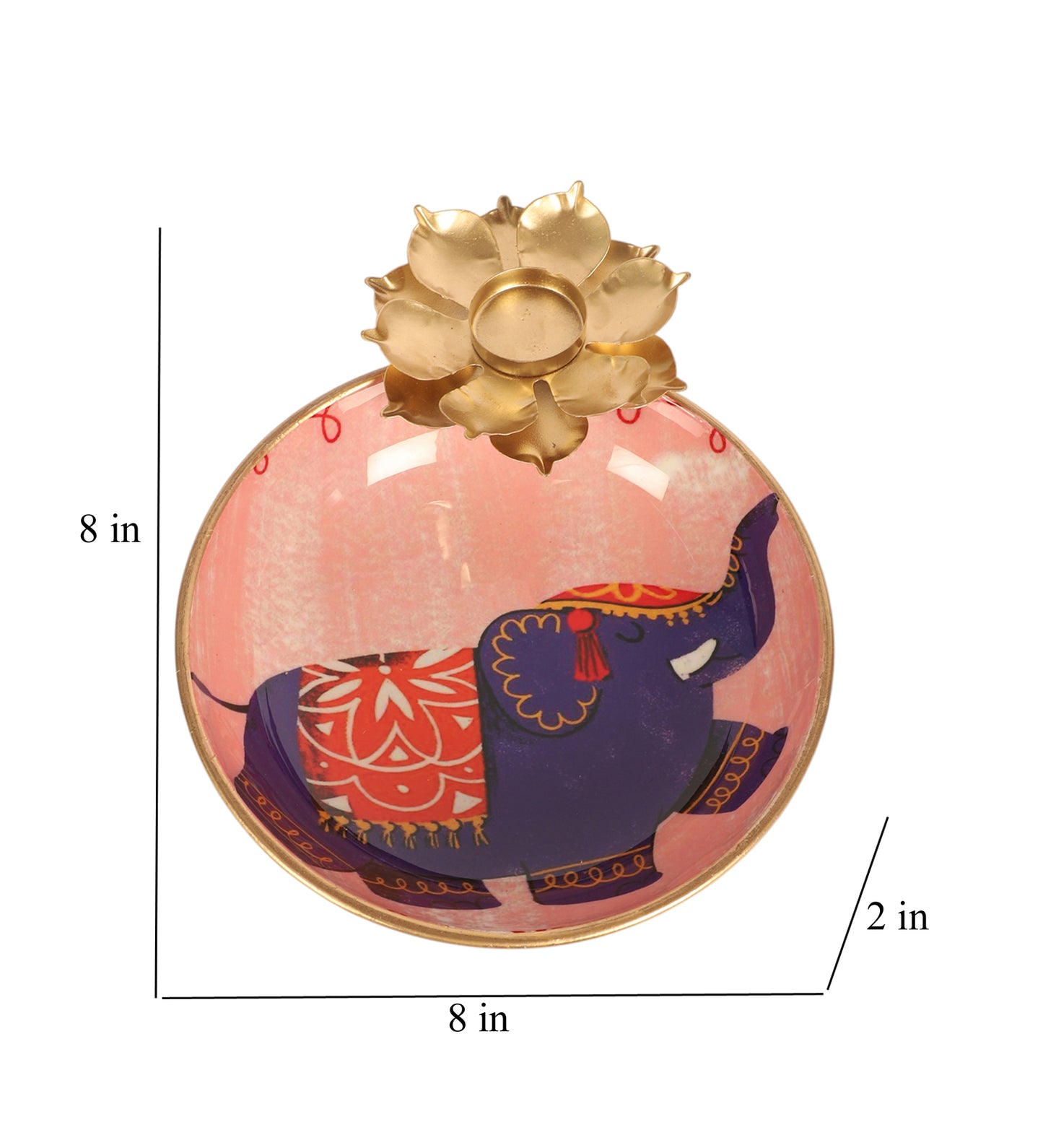 Elephant Meena Urli Bowl With Flowers