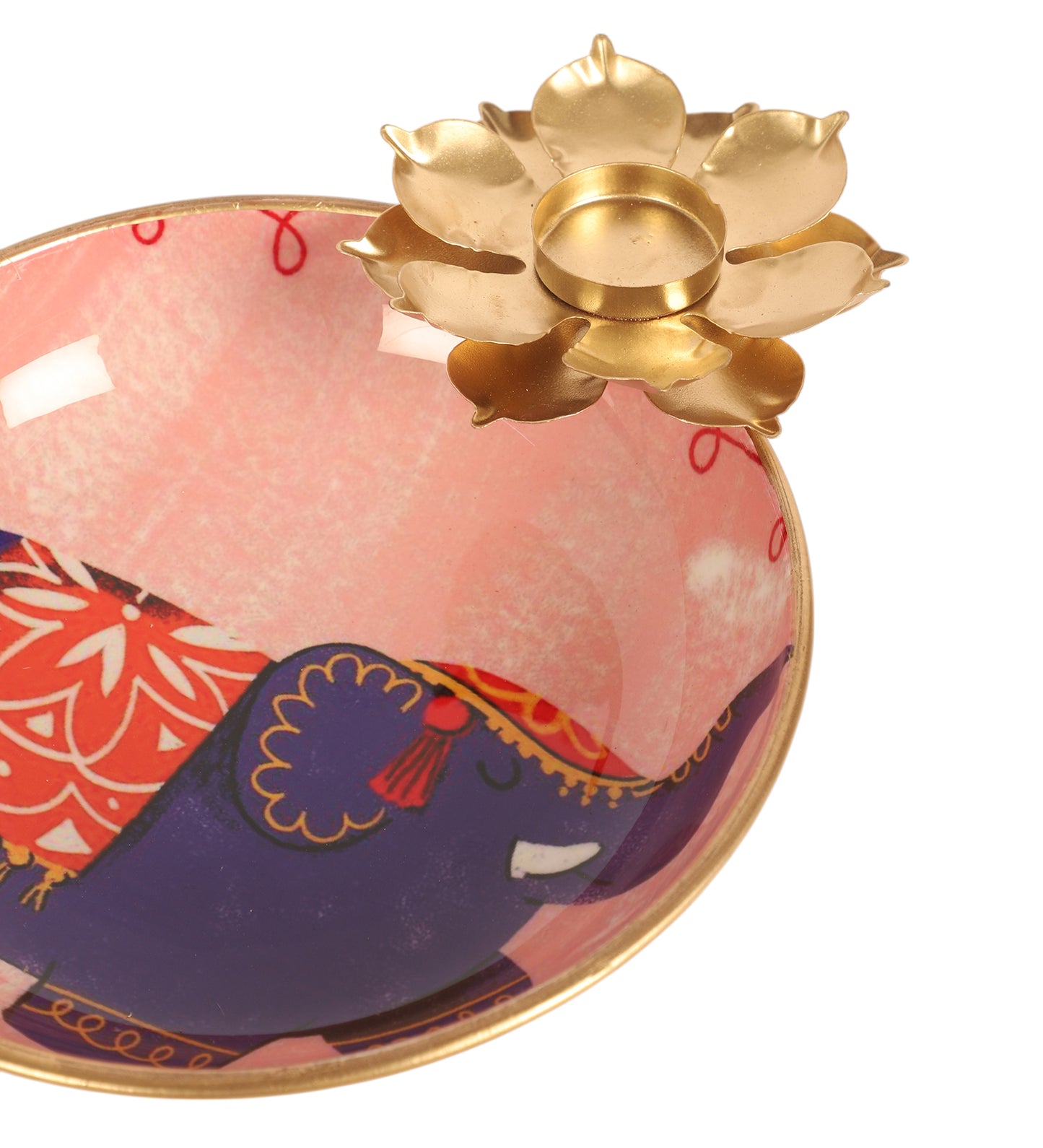 Elephant Meena Urli Bowl With Flowers