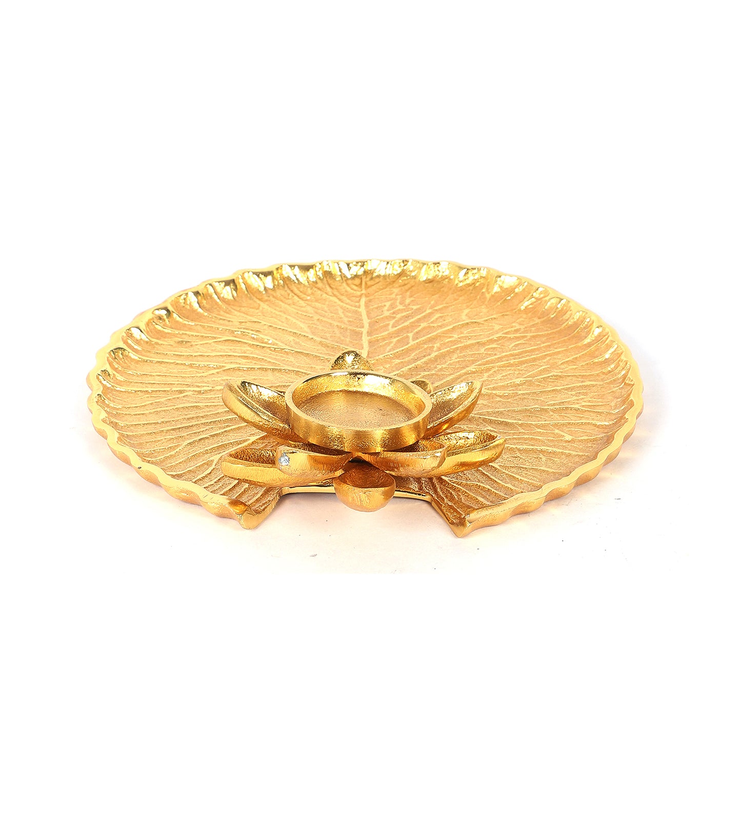 Gold Aluminium Pooja Thali