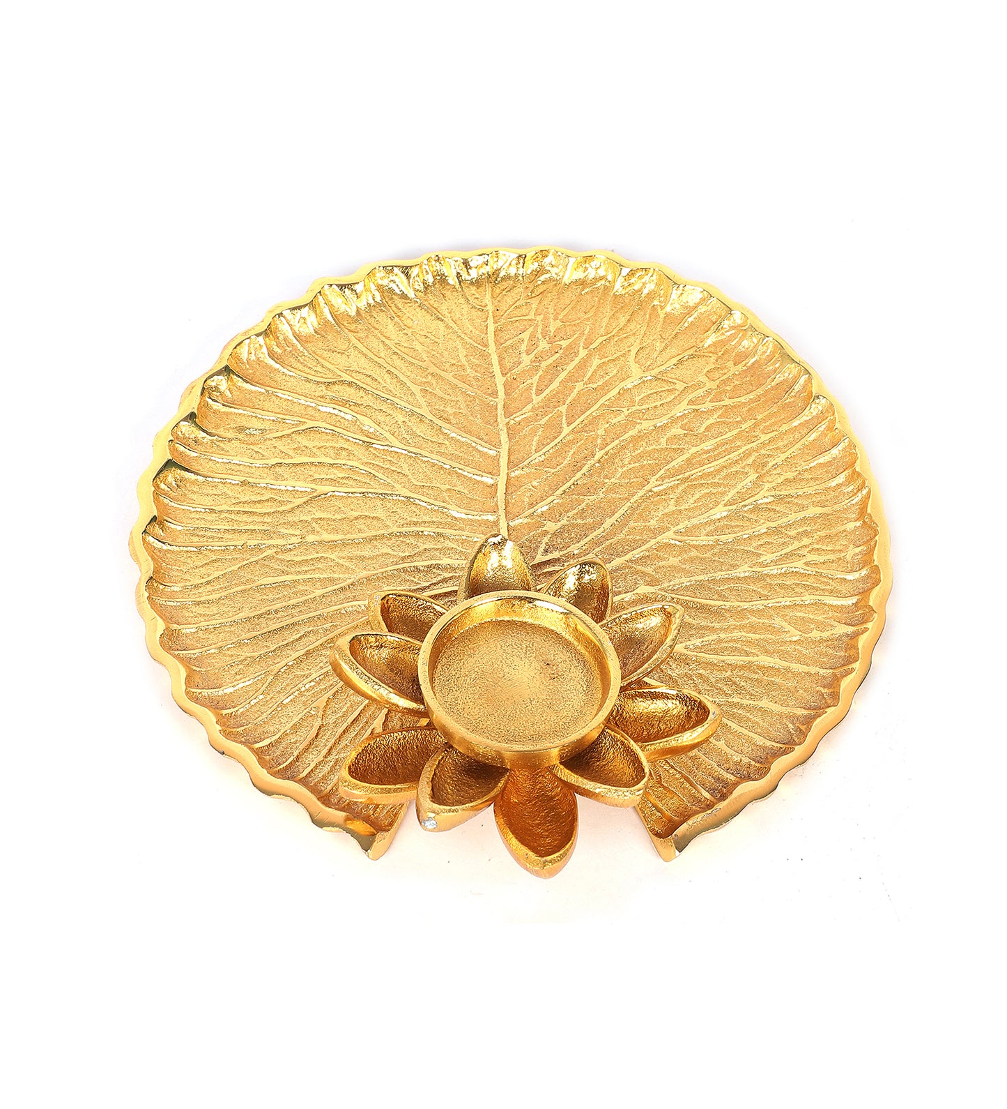 Gold Aluminium Pooja Thali