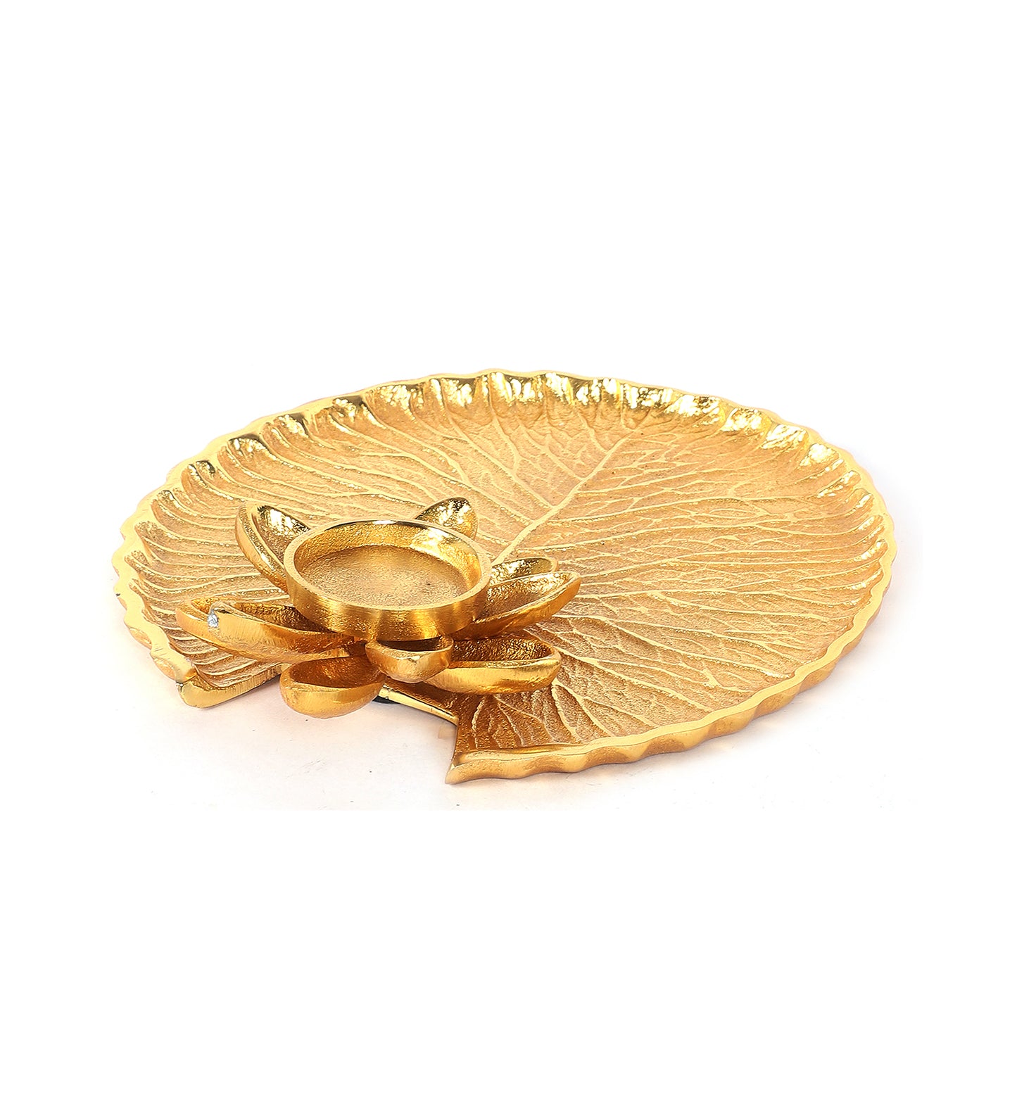 Gold Aluminium Pooja Thali