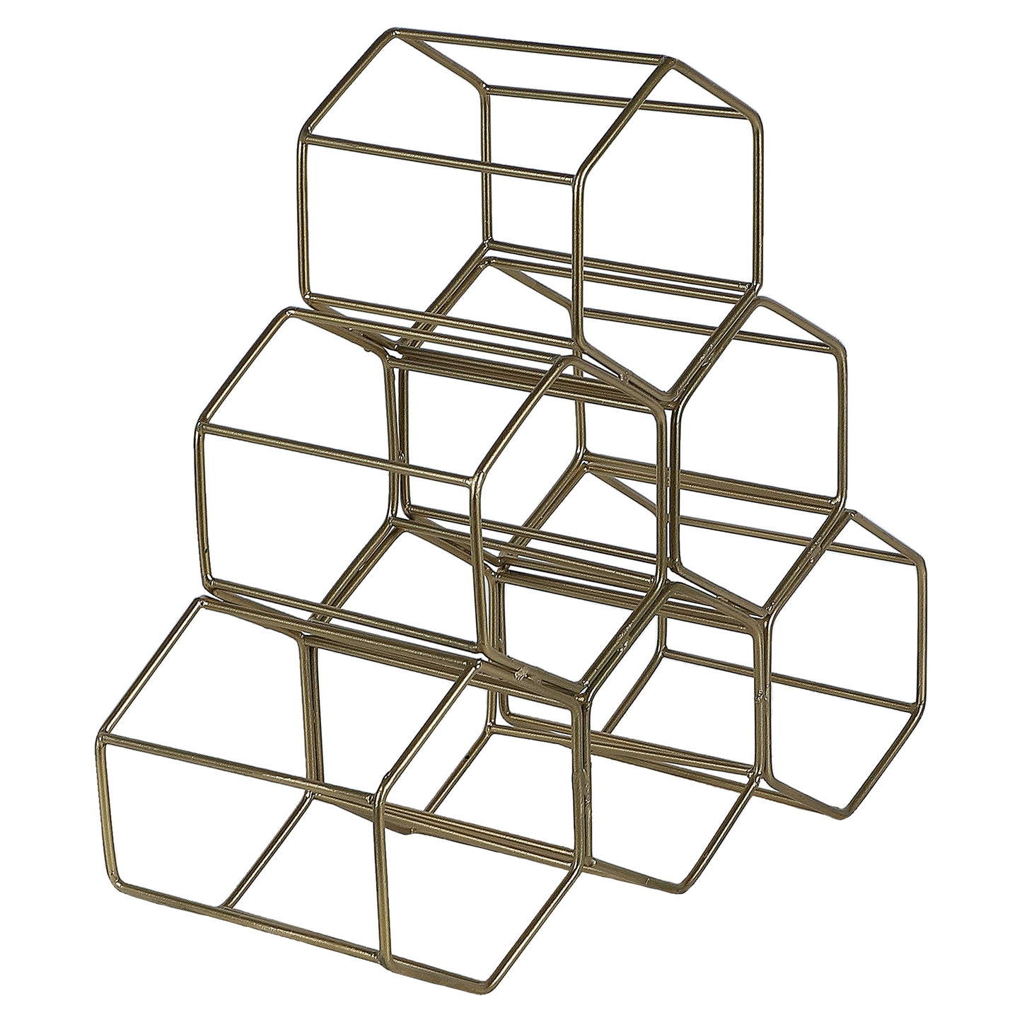 Triangle Gold Wine Rack for 6 Bottles