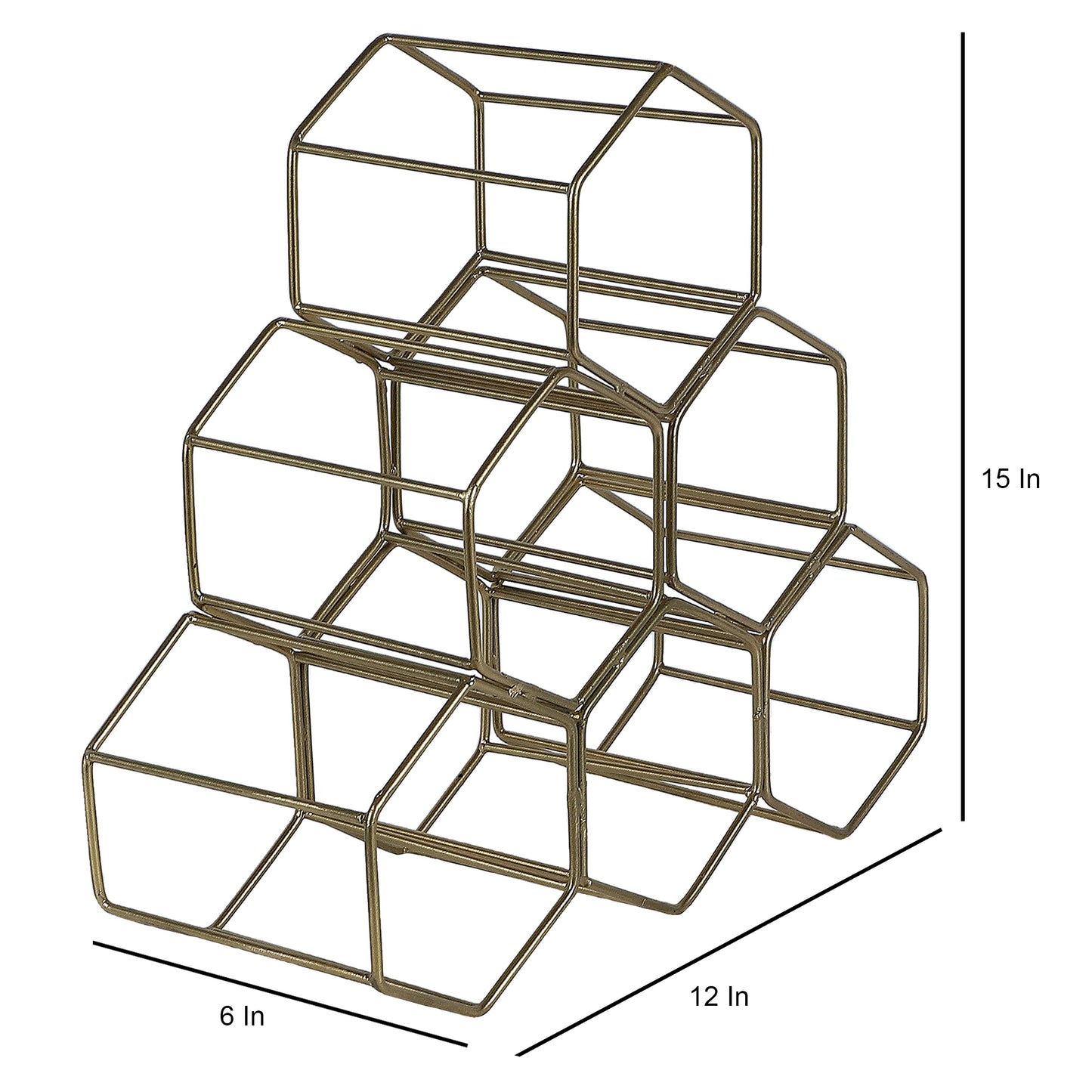 Triangle Gold Wine Rack for 6 Bottles