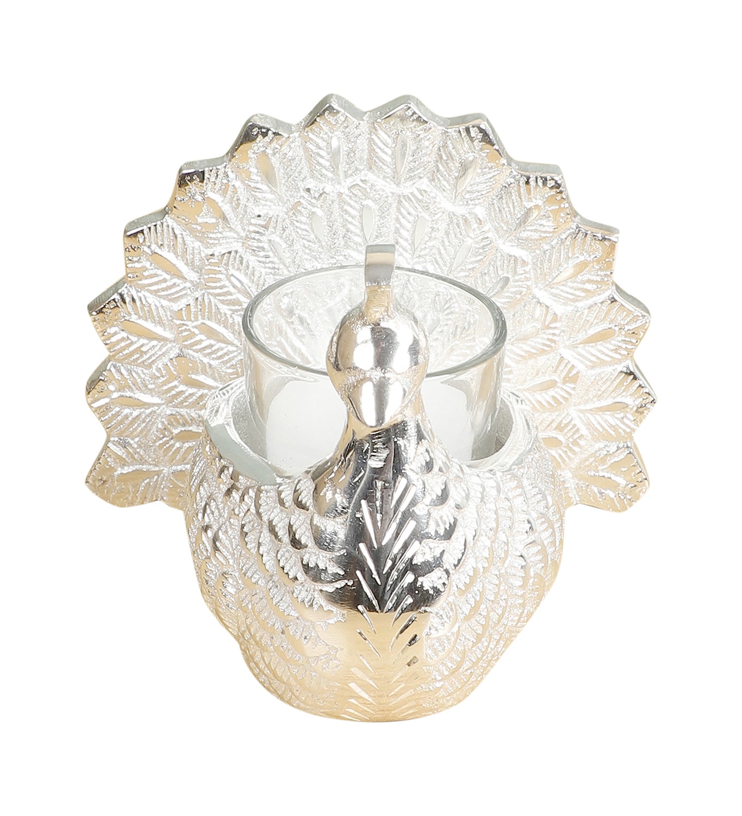 Peacock Aluminium Candle Stand