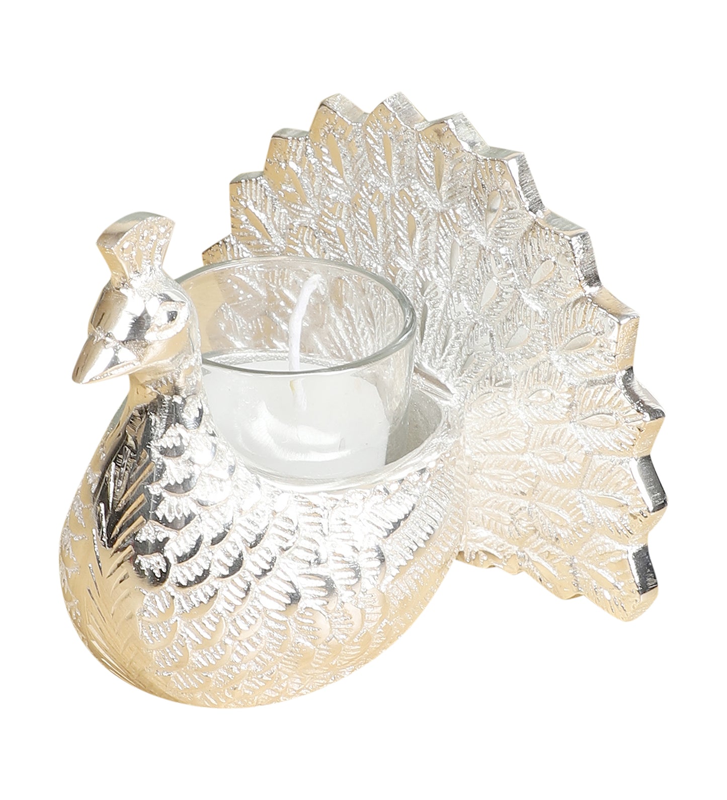 Peacock Aluminium Candle Stand