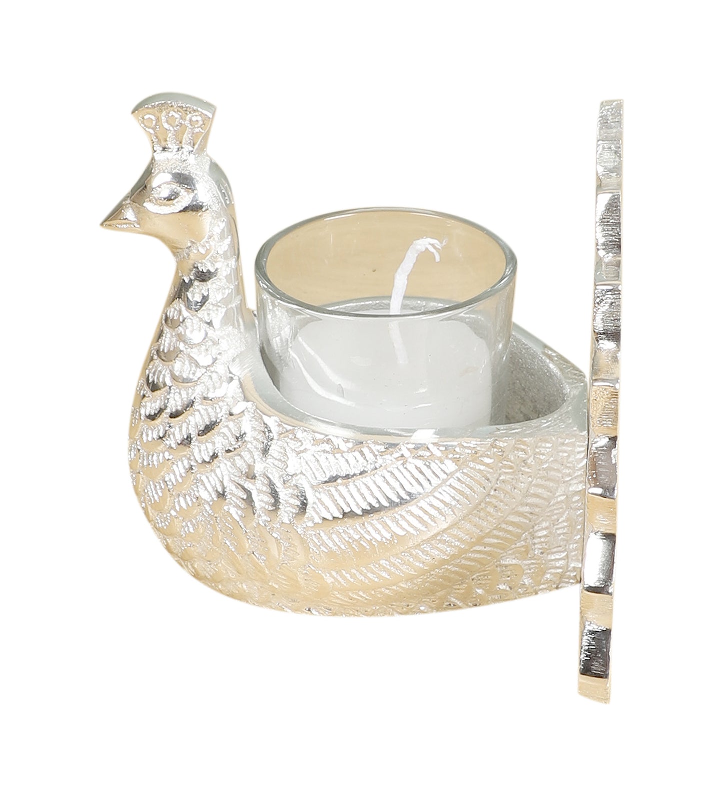 Peacock Aluminium Candle Stand