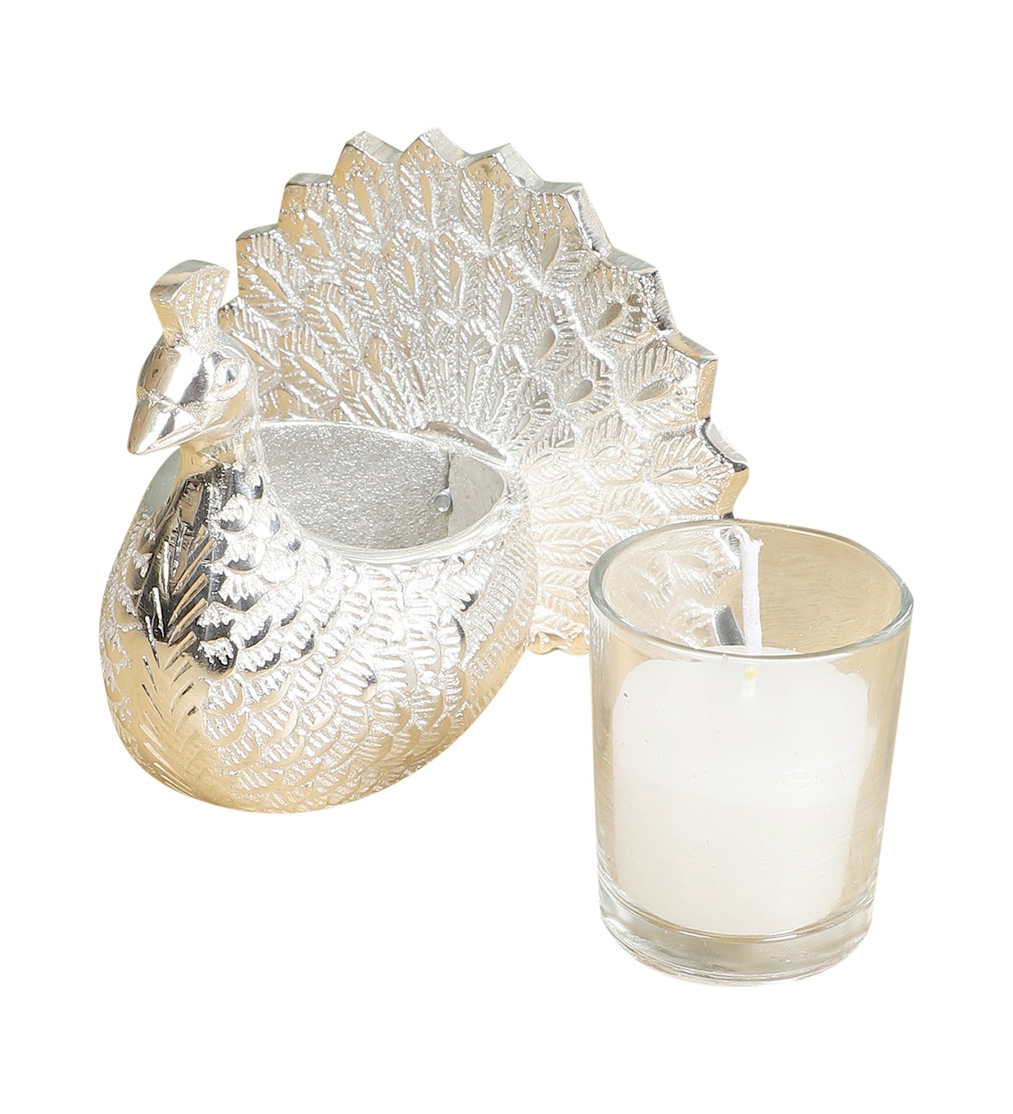 Peacock Aluminium Candle Stand