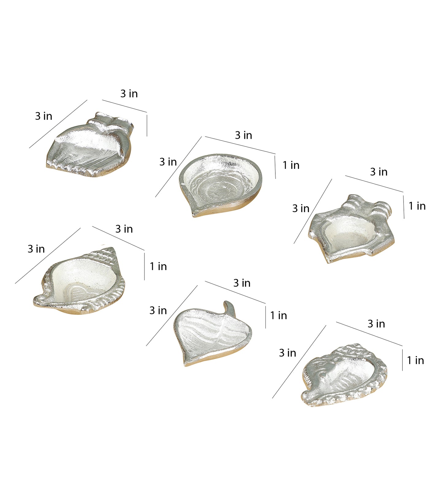 Aluminum Silver Dia Set of 6