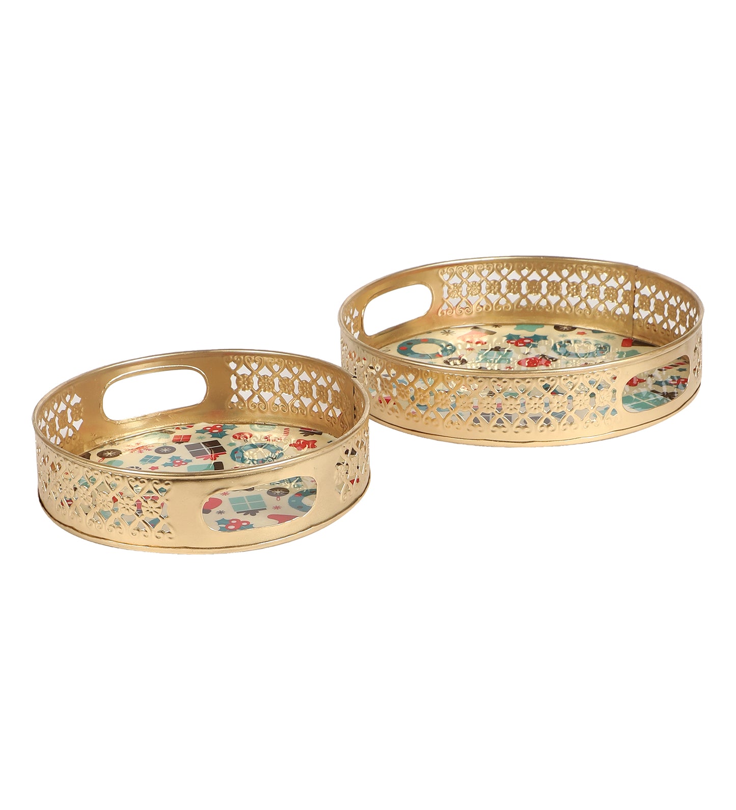 Christmas Ring Metal Basket Set of 2