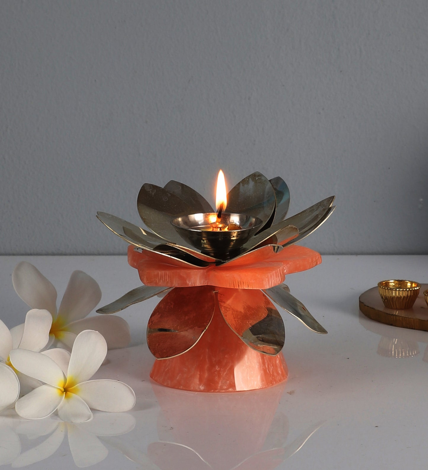 Resin & Steel Pink Diya