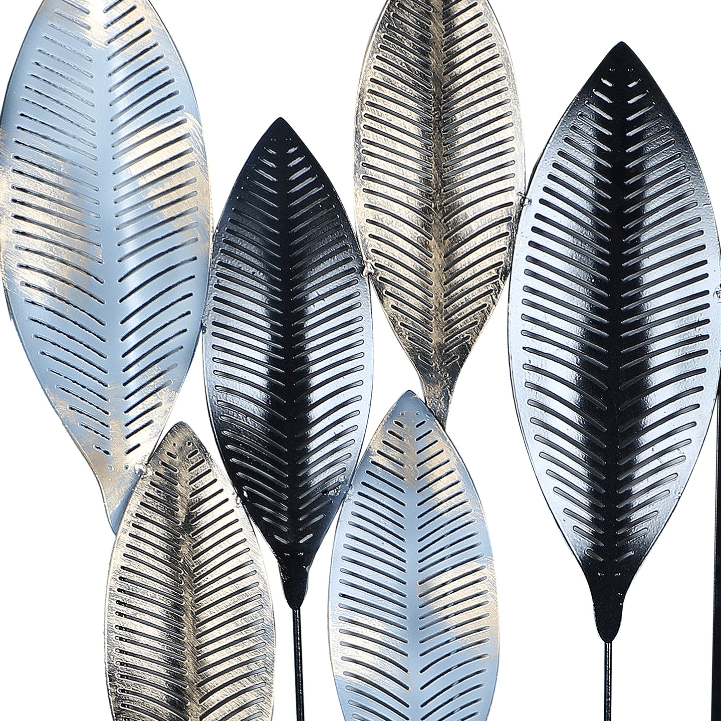 Black & Gold Leaves Rectangular Wall Décor