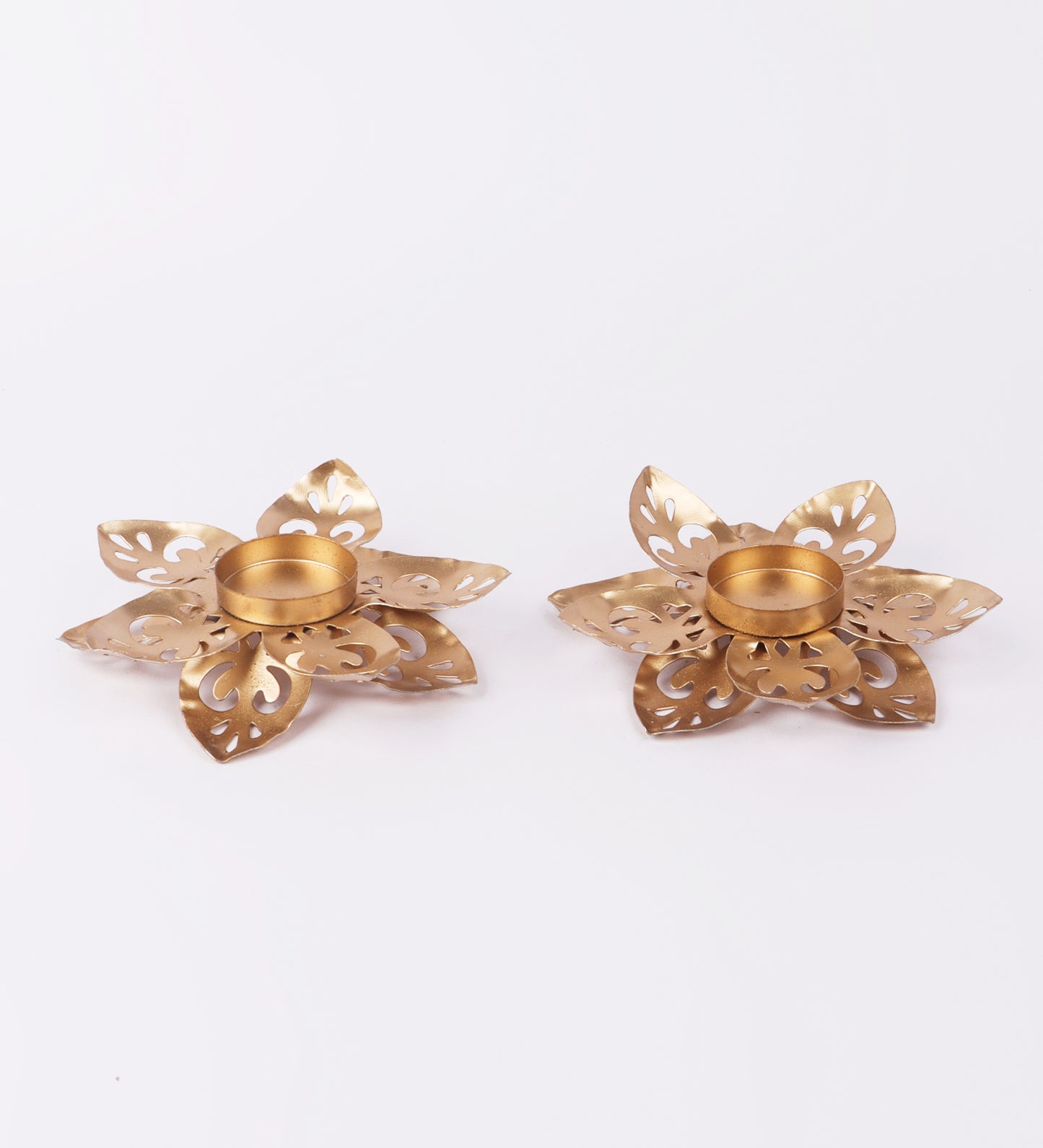 Gold Small Flower Tealight Holder