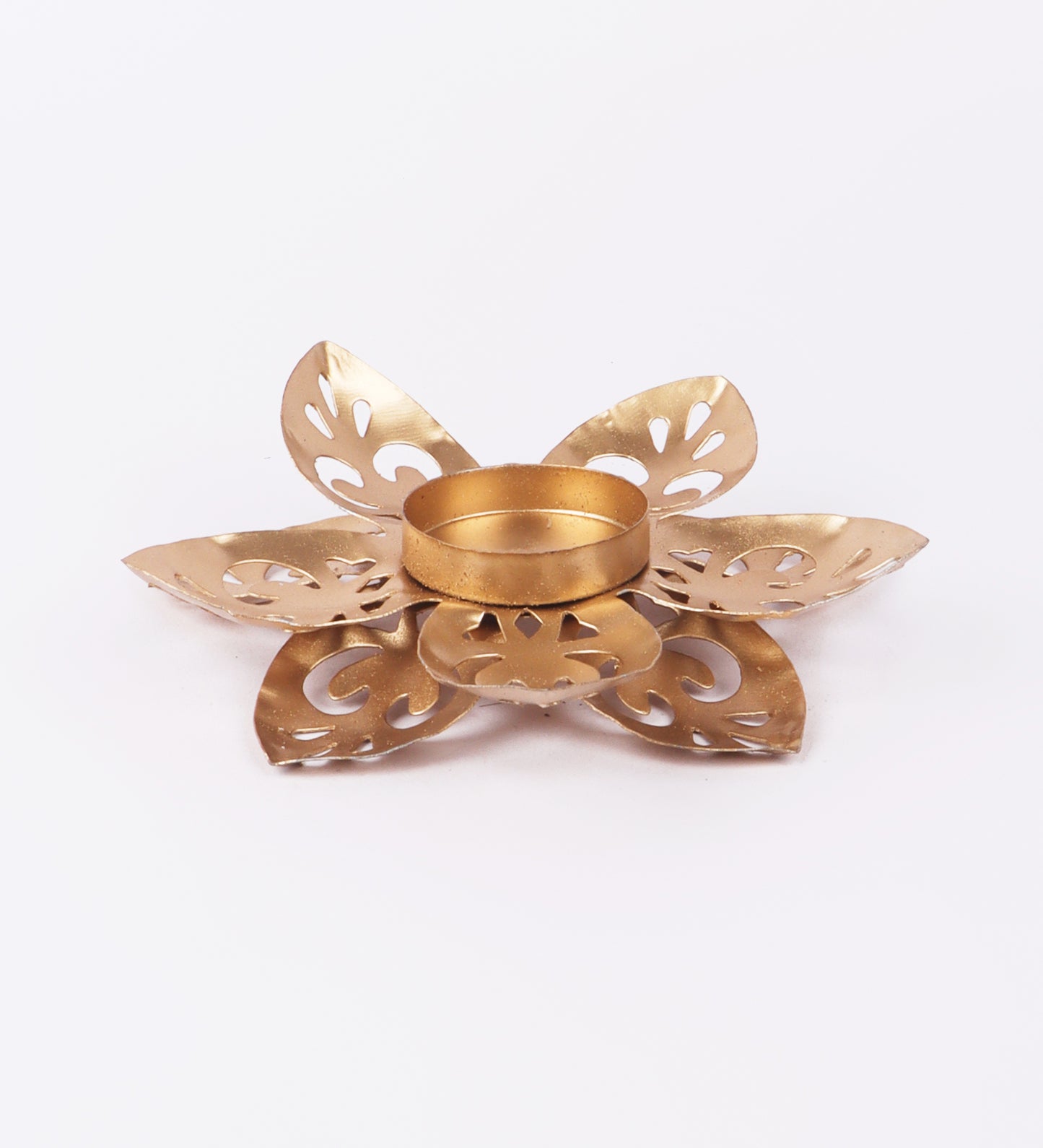 Small Flower Cut Tealight Holder Set of 2