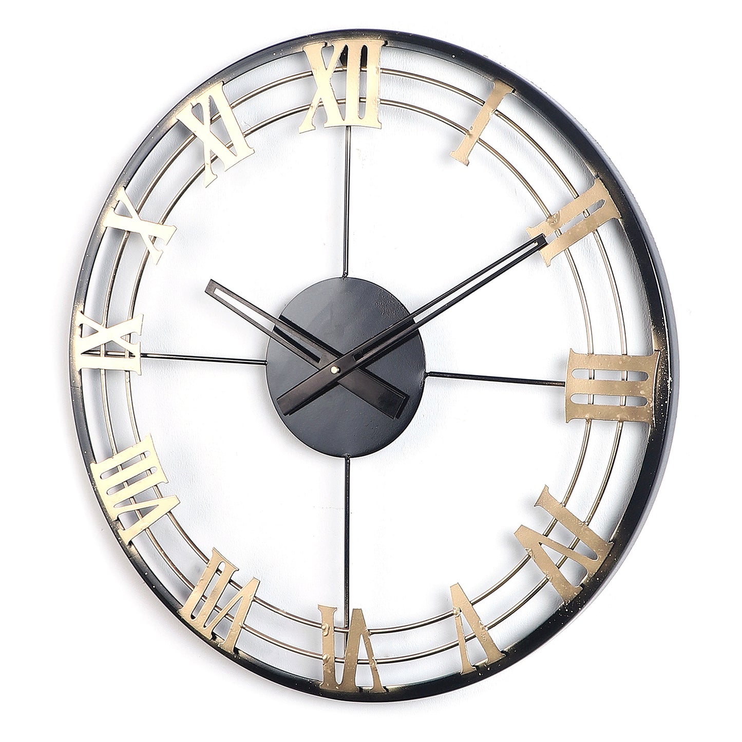 Black & Gold Roman Number Wall Clock
