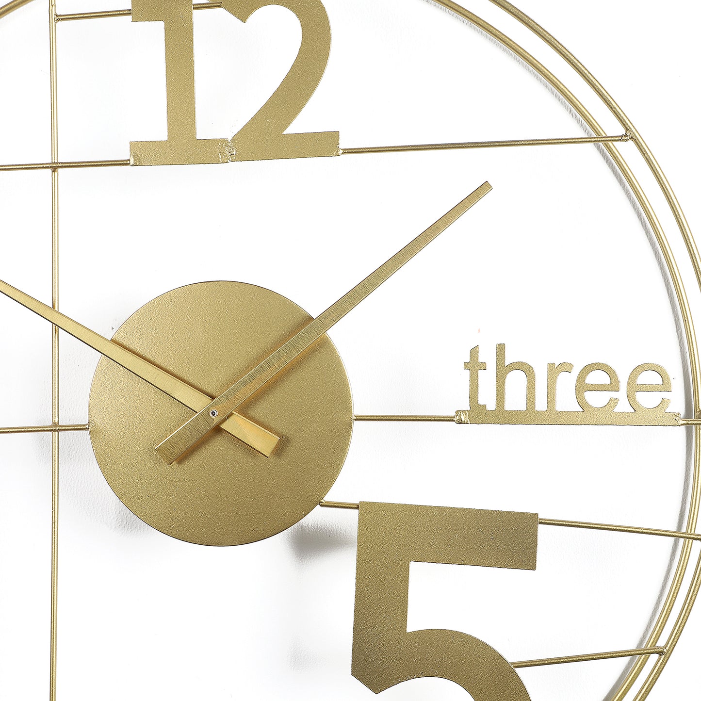 12-Three-5 Elegant Gold Wall Clock