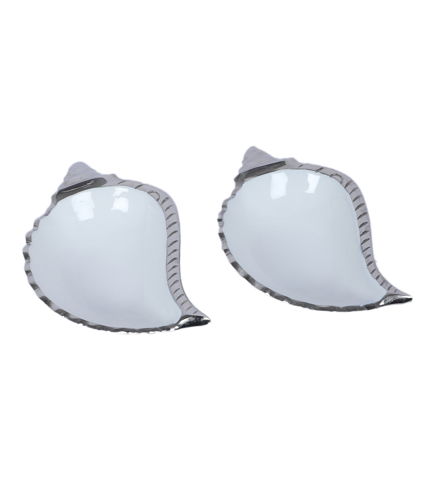 Shankh Shape Aluminium Platter Set of 2