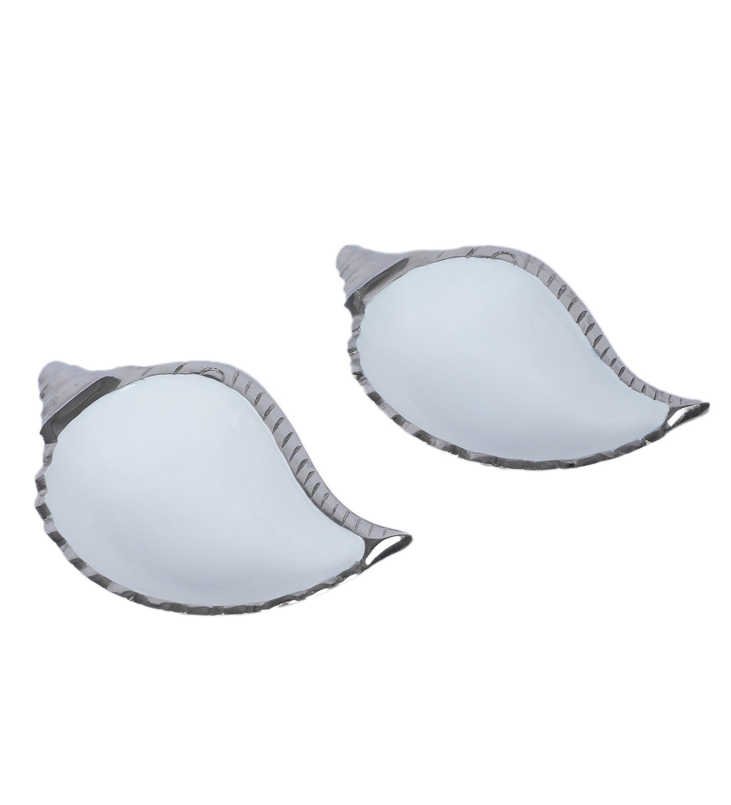 Shankh Shape Aluminium Platter Set of 2