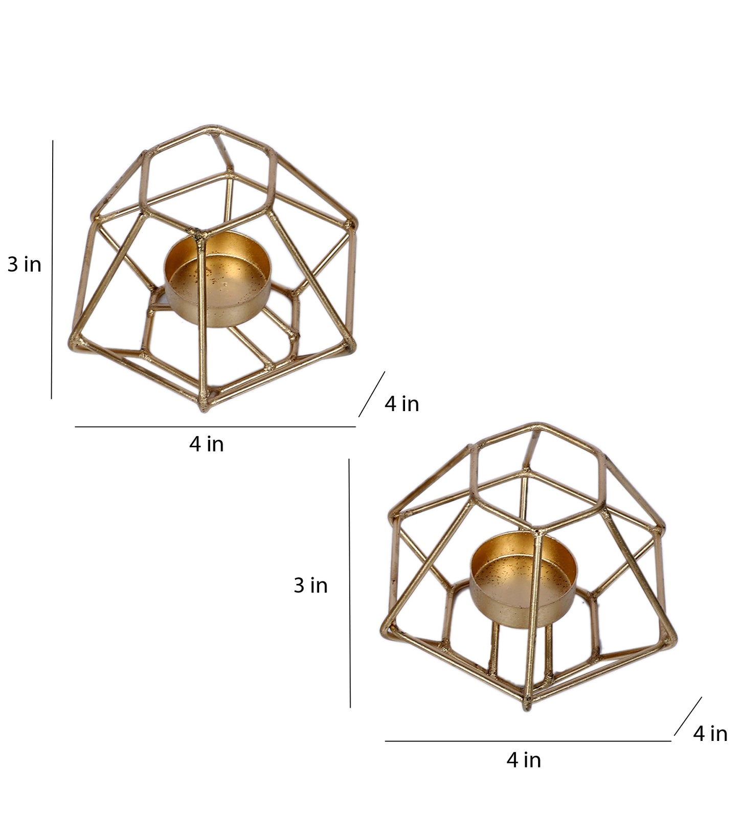 Small Wired Diamond Tealight Holder Set of 2