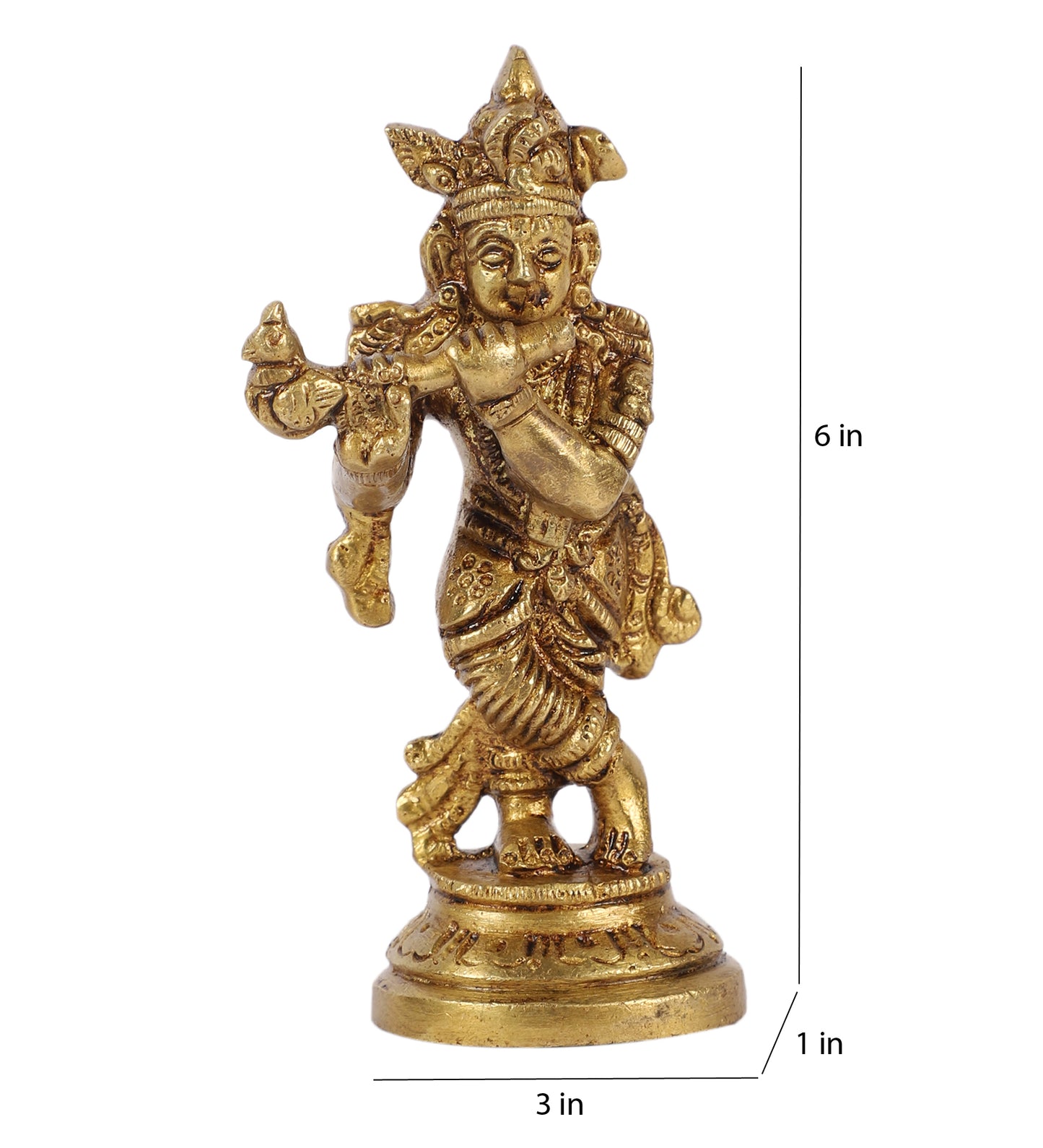 Brass Lord Krishna Idol