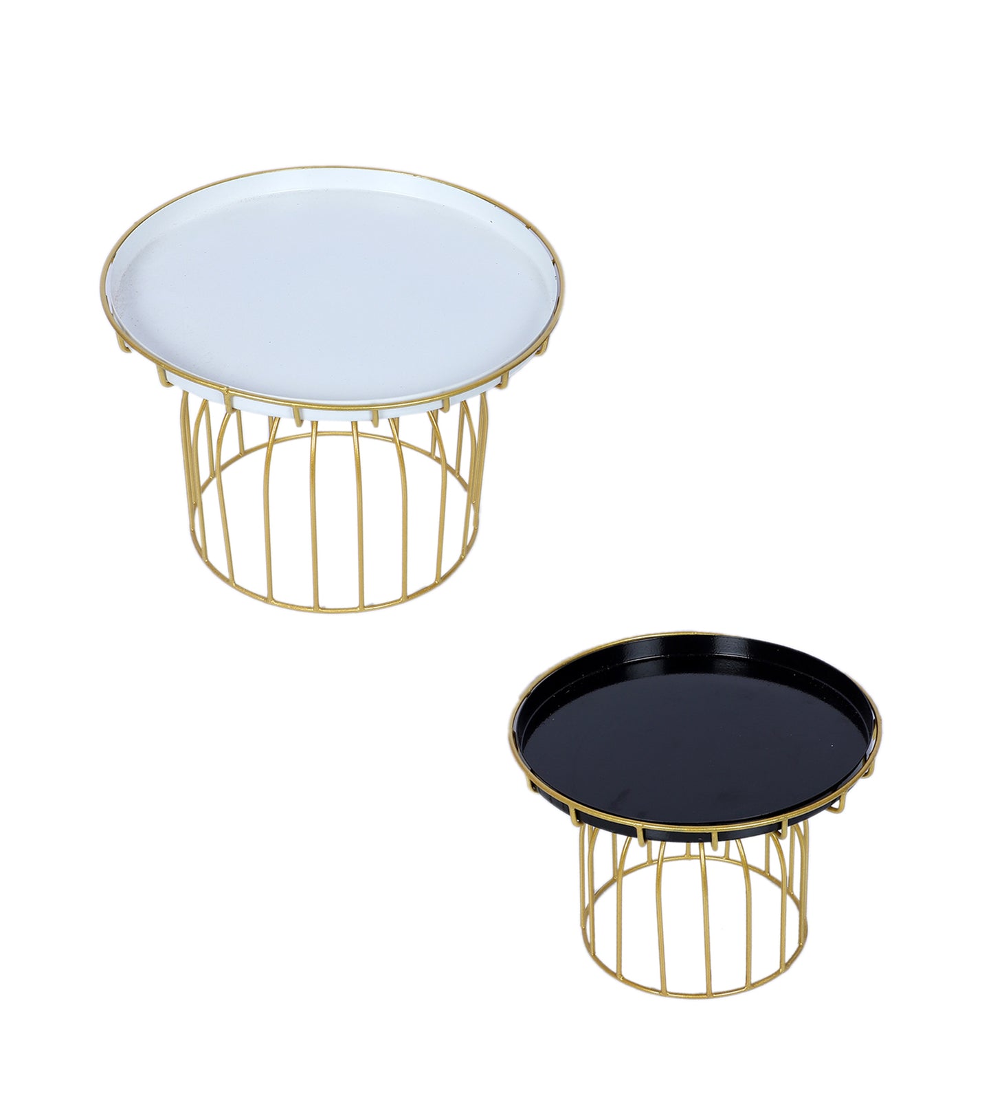 Black & Gold Round Buffet Platter Set of 3