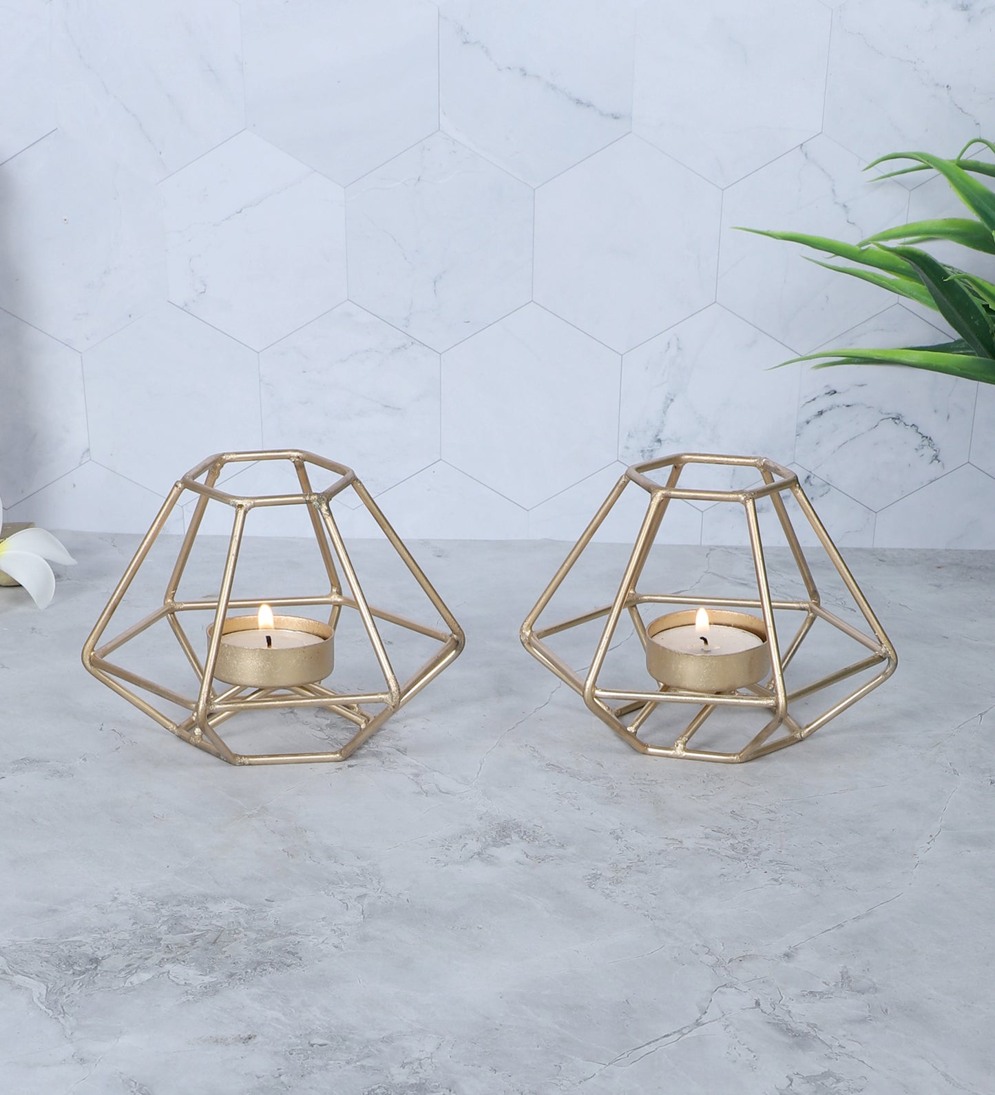 Small Wired Diamond Tealight Holder Set of 2