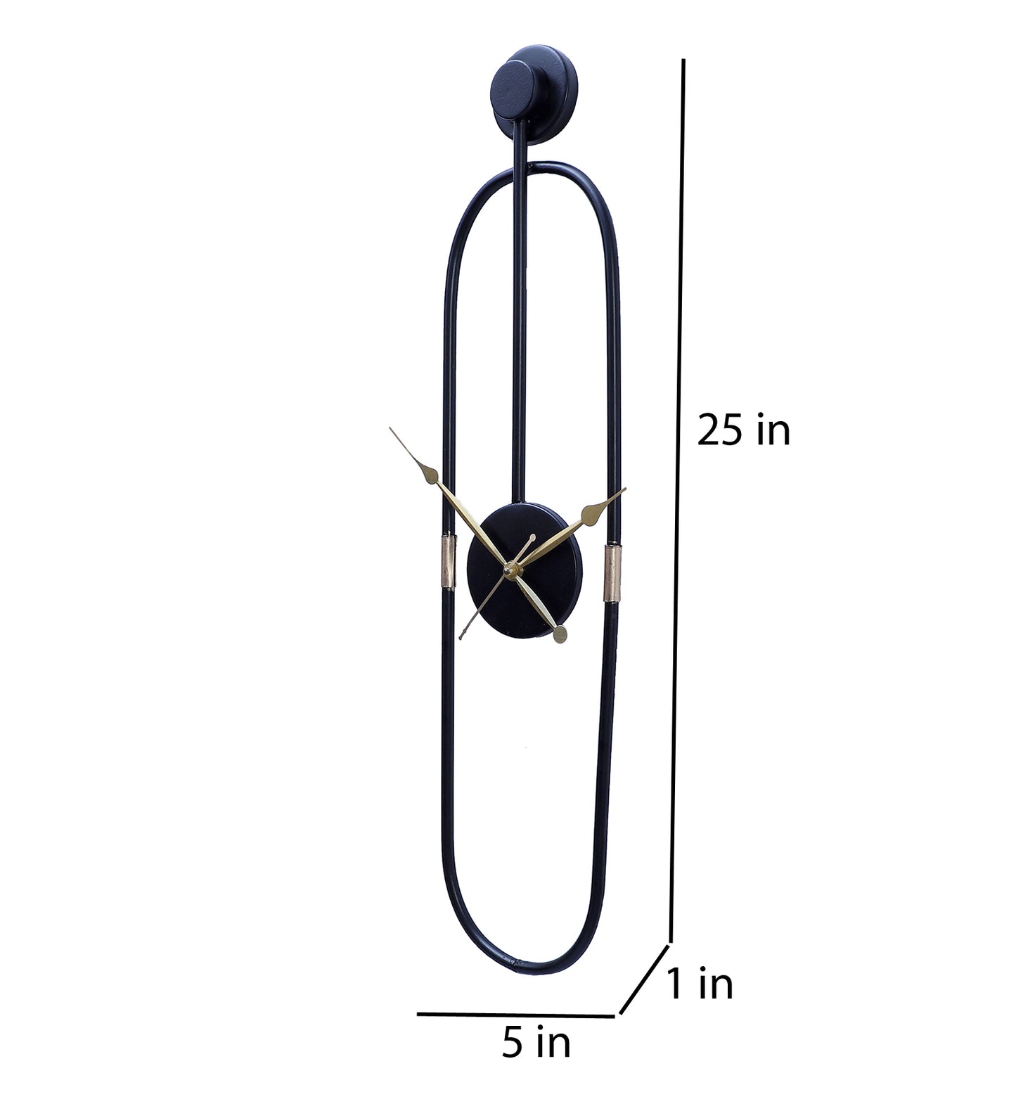 Black Pipe Oval Clock