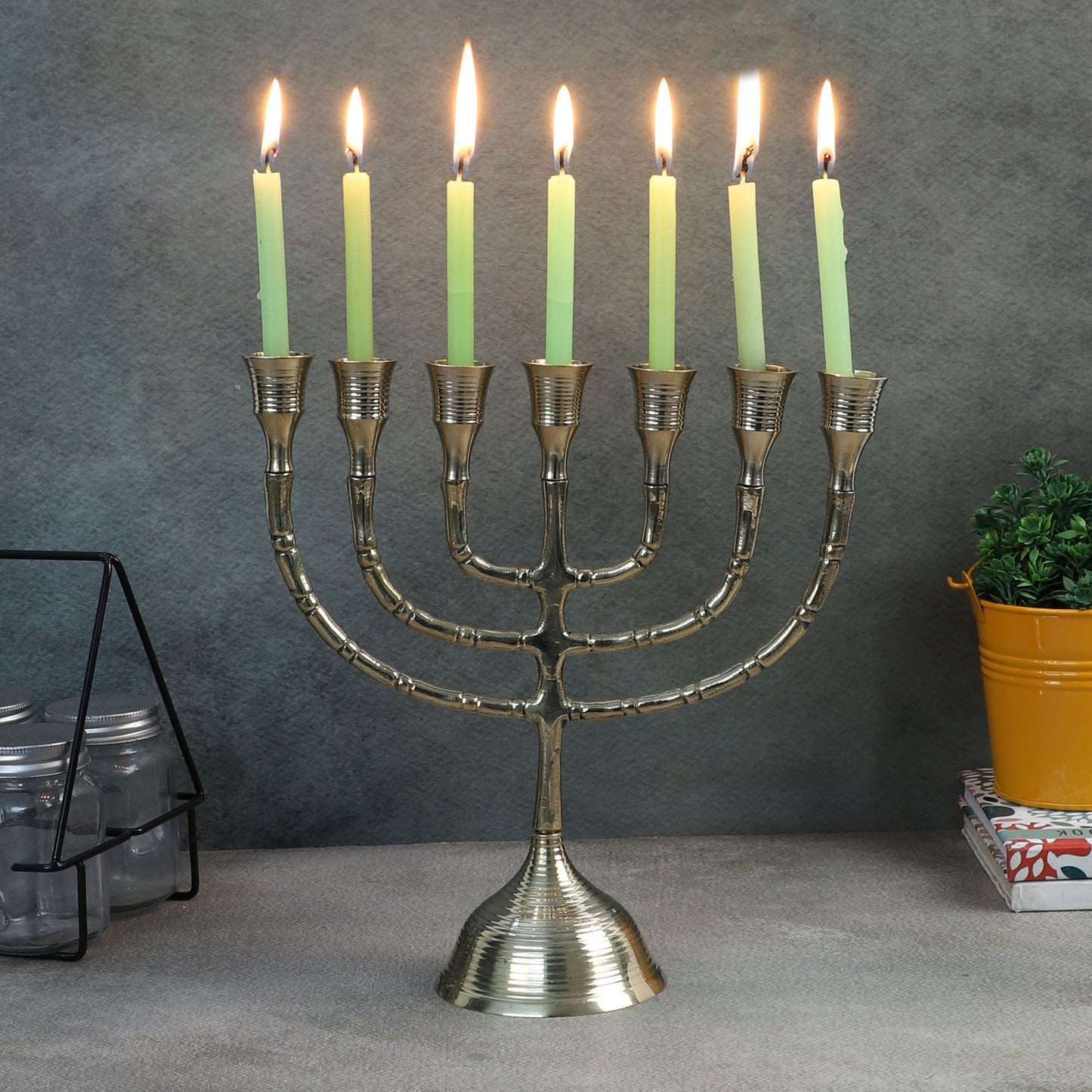 Aluminium Antique Gold Candle Stand