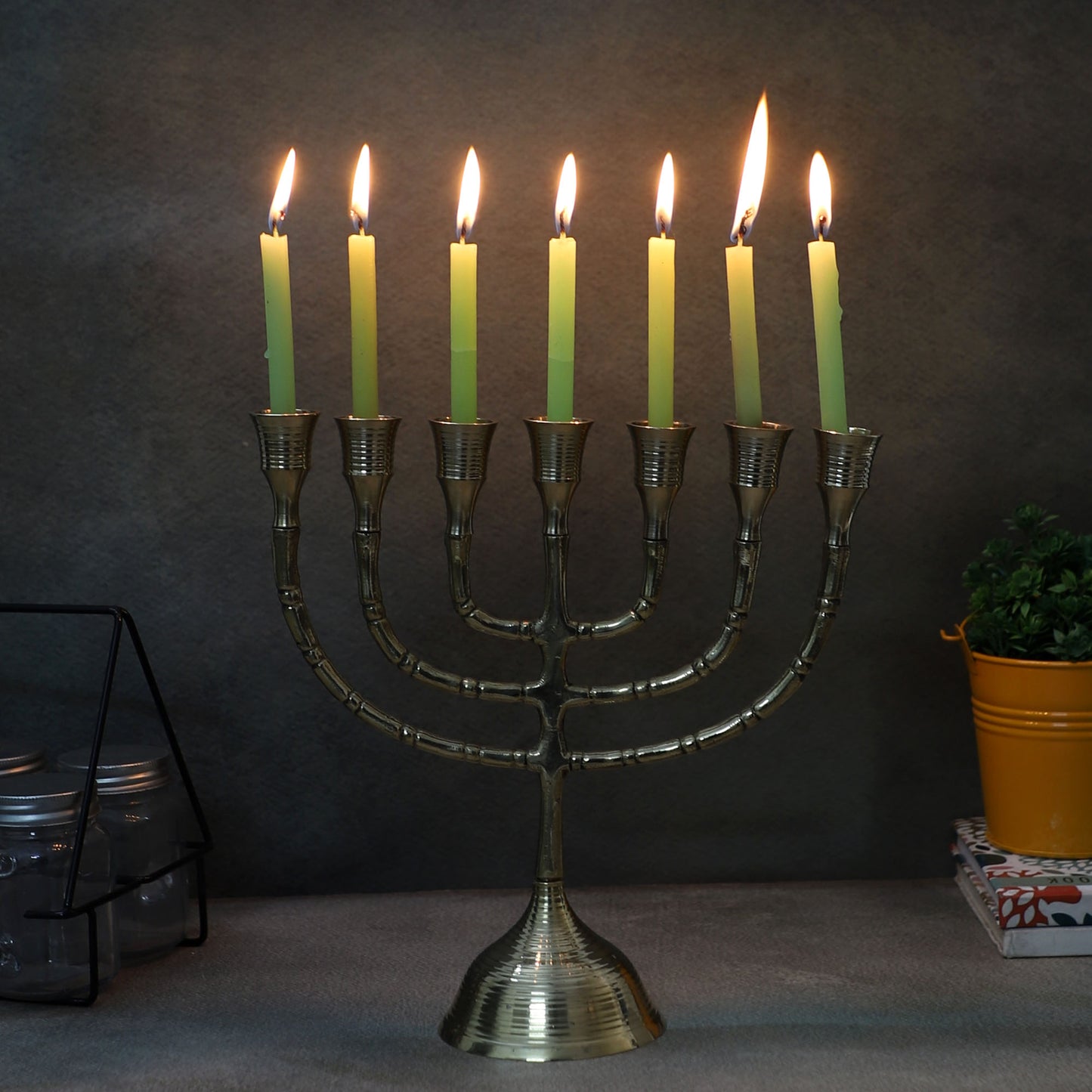 Aluminium Antique Gold Candle Stand