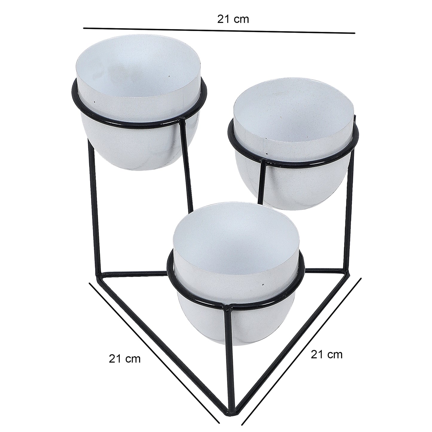 Traingle Stand Planter Black & White