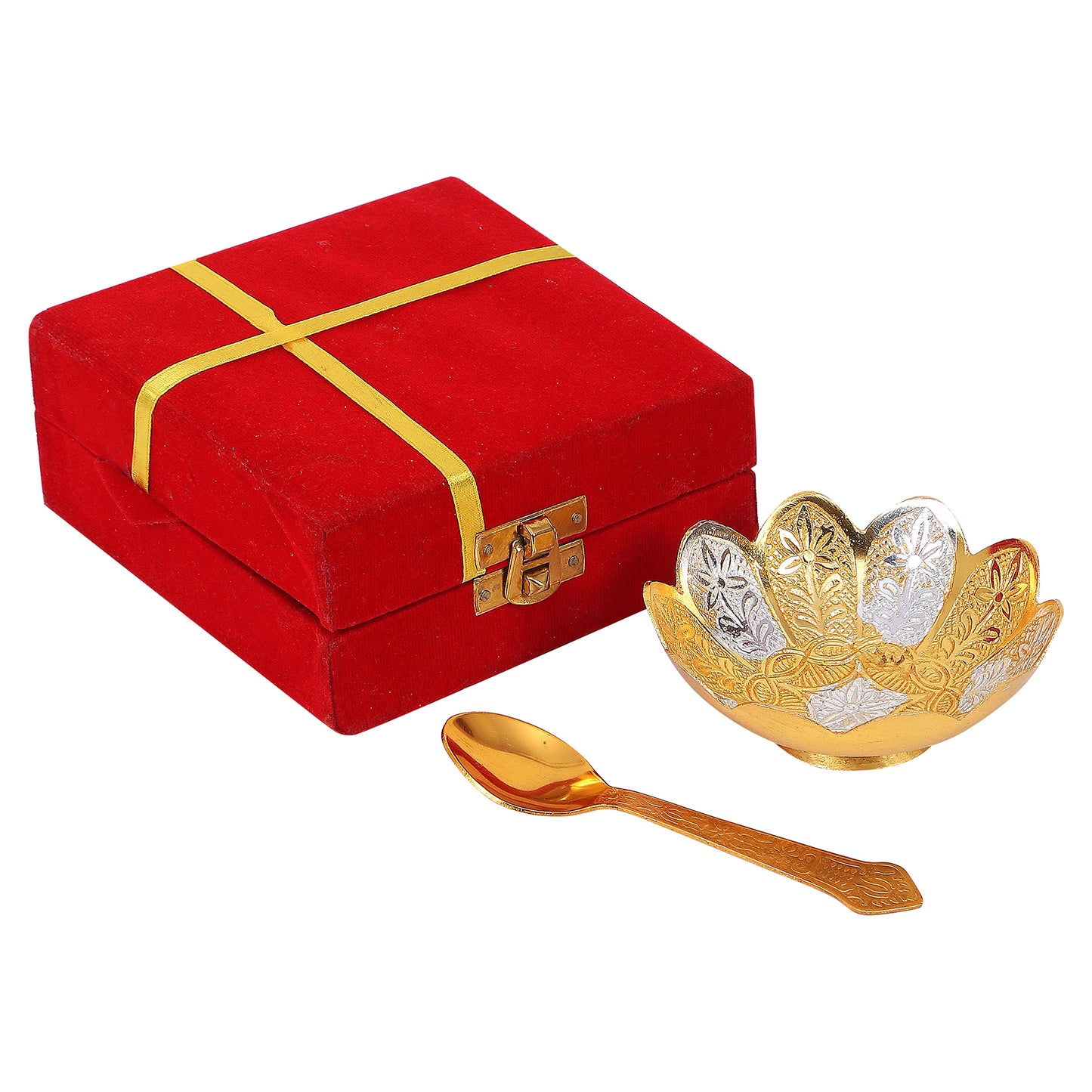 Silver Aluminium Bowl with Spoon