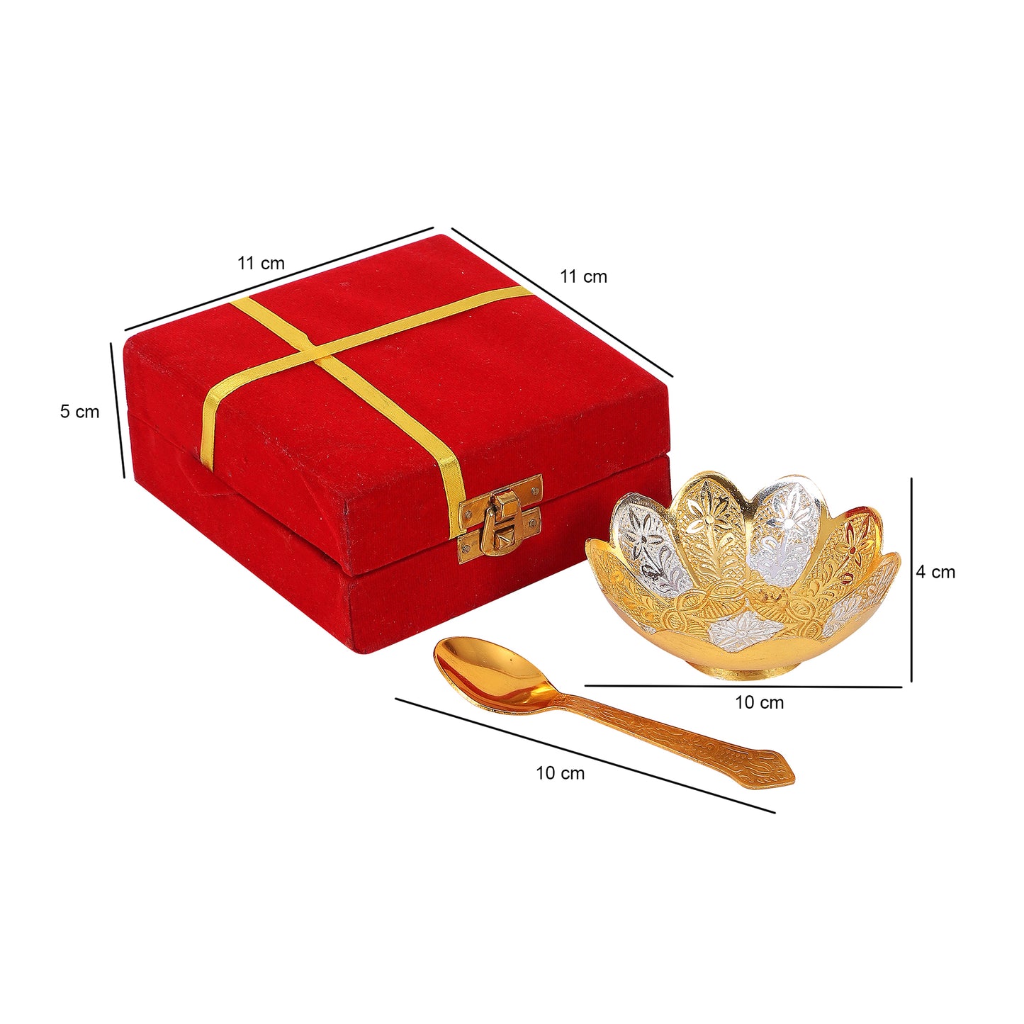Silver Aluminium Bowl with Spoon