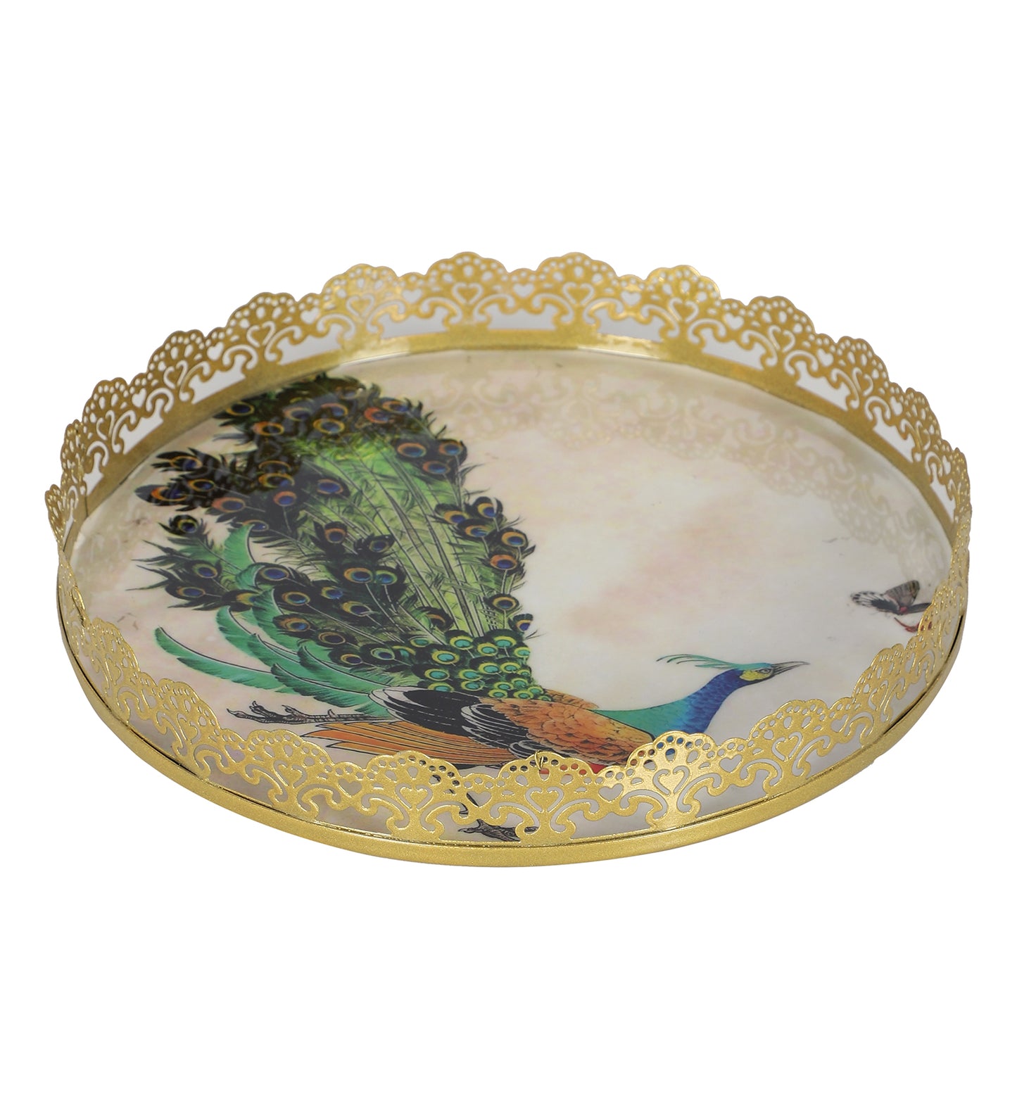 Green Peacock SIngle Tray